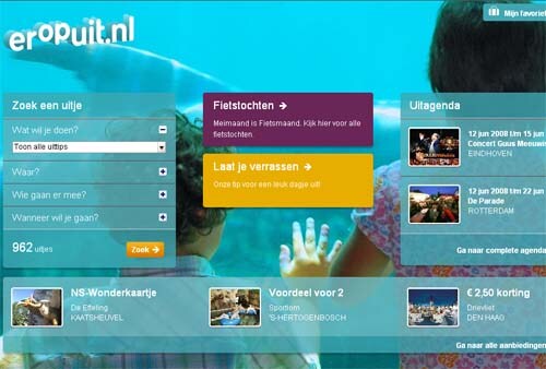 De nieuwe NS-site Eropuit.nl (NS)
