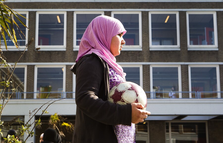 Schoolplein in Amsterdam.