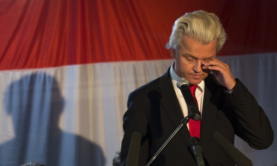 Geert Wilders tijdens zijn toespraak