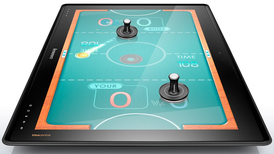 Samen Monopoly spelen op nieuwe tablet zo groot als een bijzettafel ...