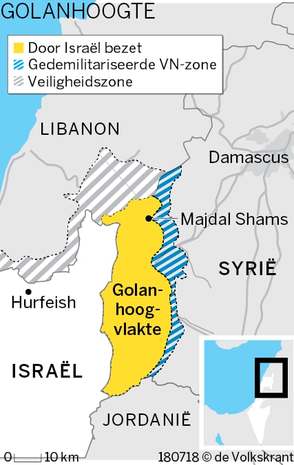 Israël houdt Syrische vluchtelingentegen op de Golan-hoogvlakte
