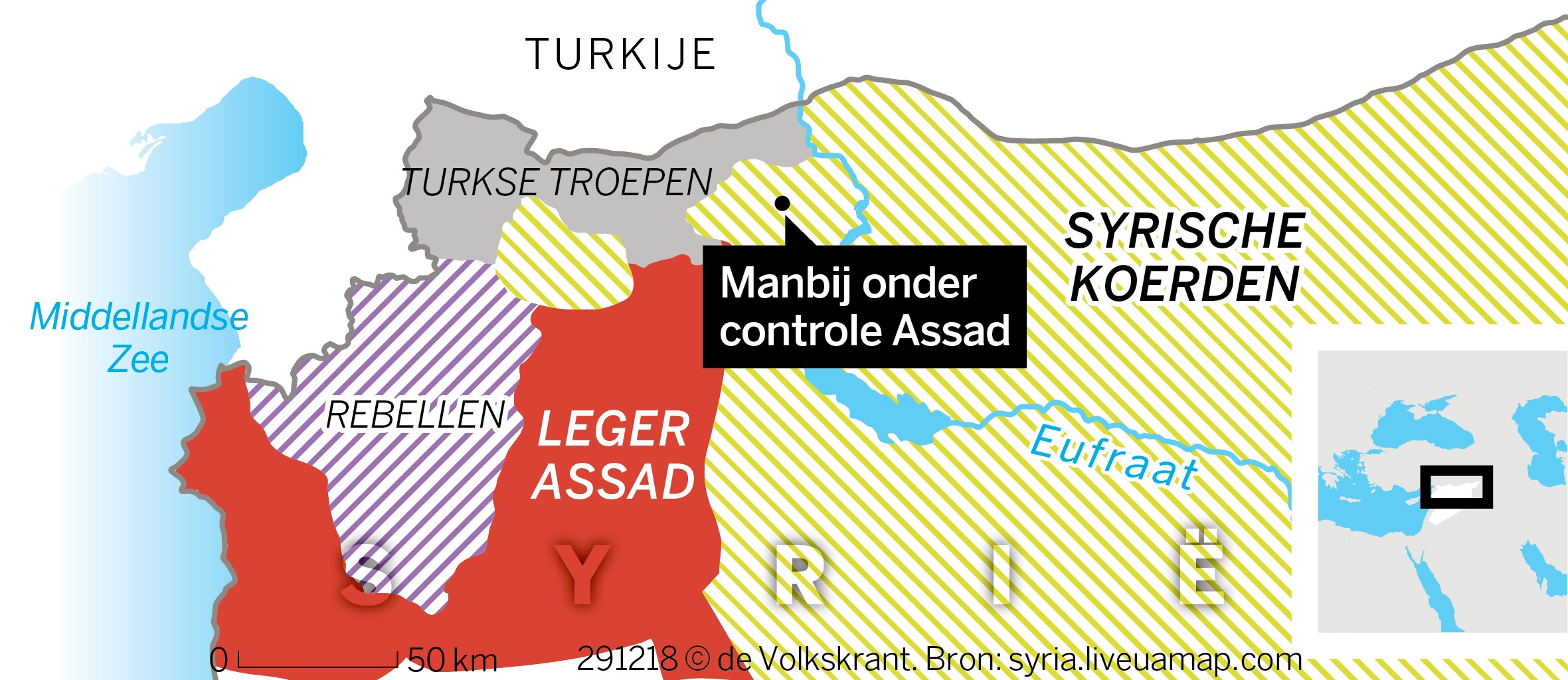 Syrisch regeringsleger wendt Turkse militaire actie af bij Manbij