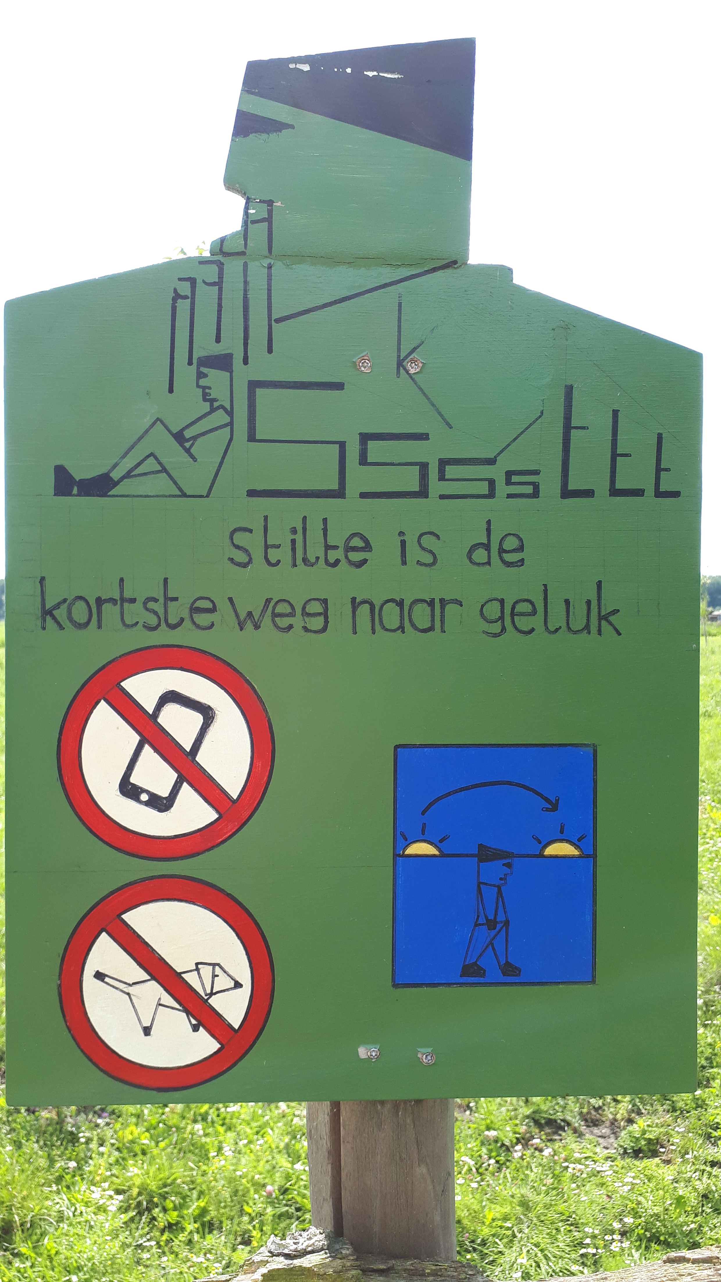 Bordje bij de ingang van het Stiltegoed.