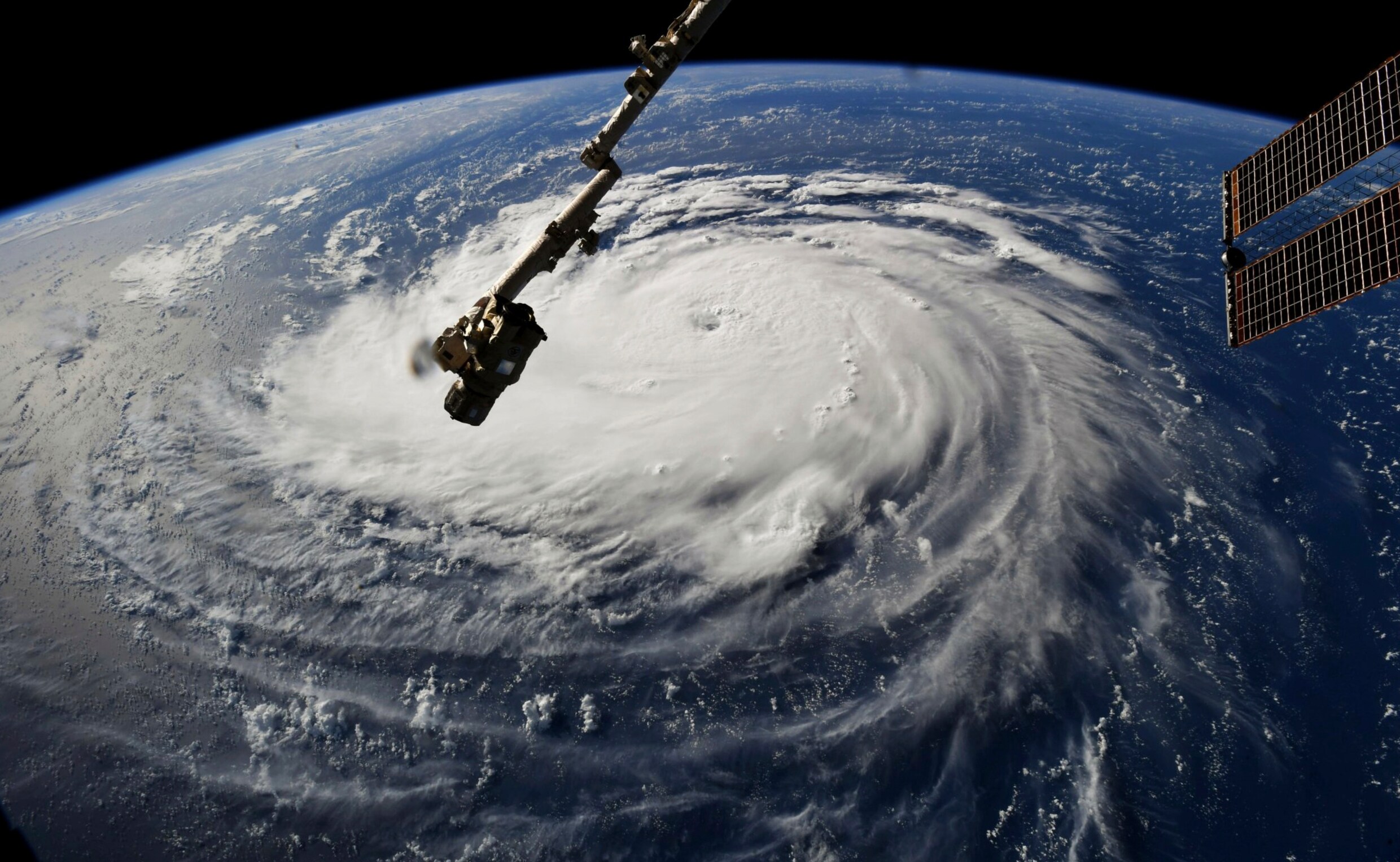 Orkaan Florence gezien vanuit ruimtestation ISS in september vorig jaar.