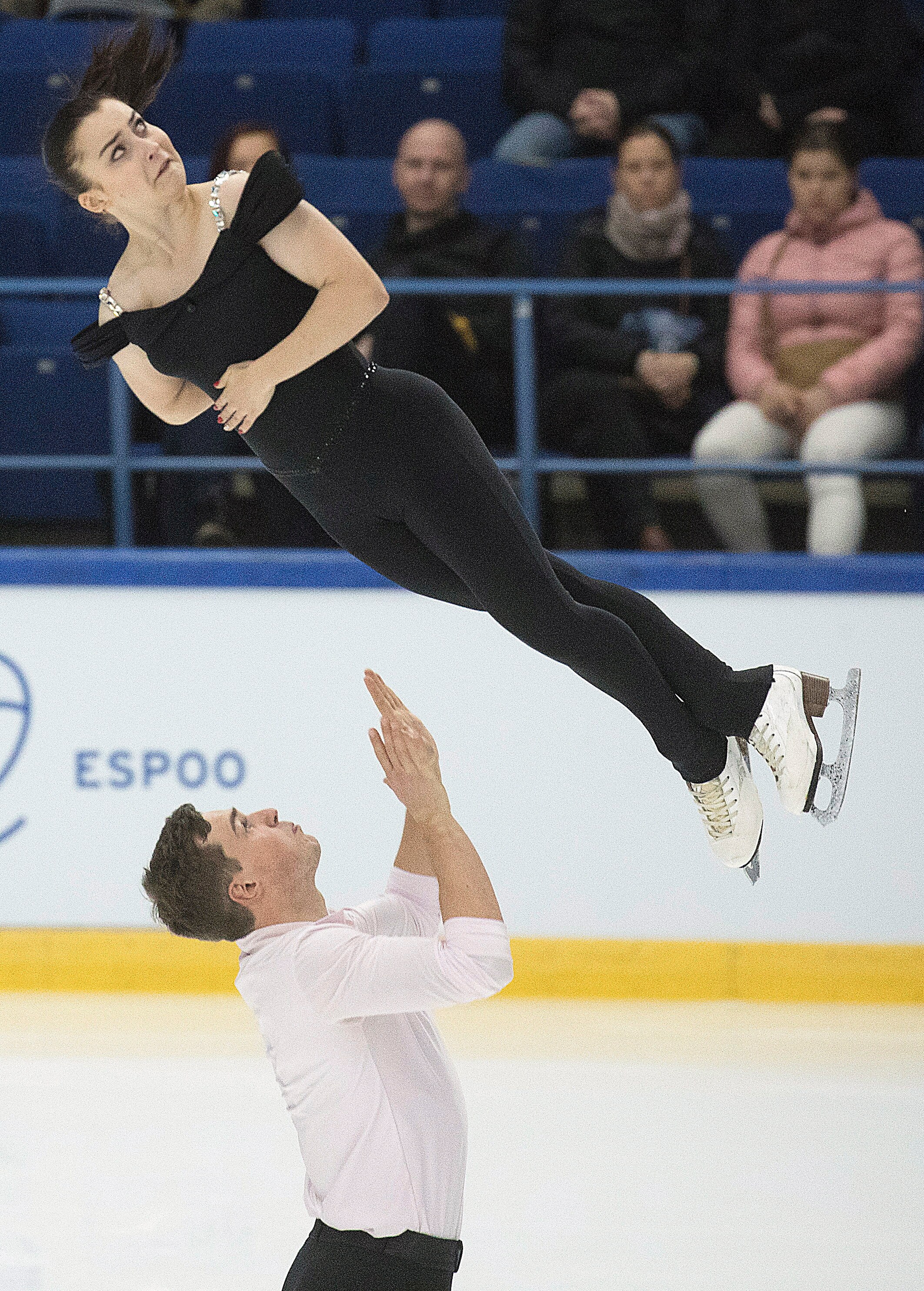Daria Danilova en Michel Tsiba tijdens de Finland Trophy, 12 oktober 2019.