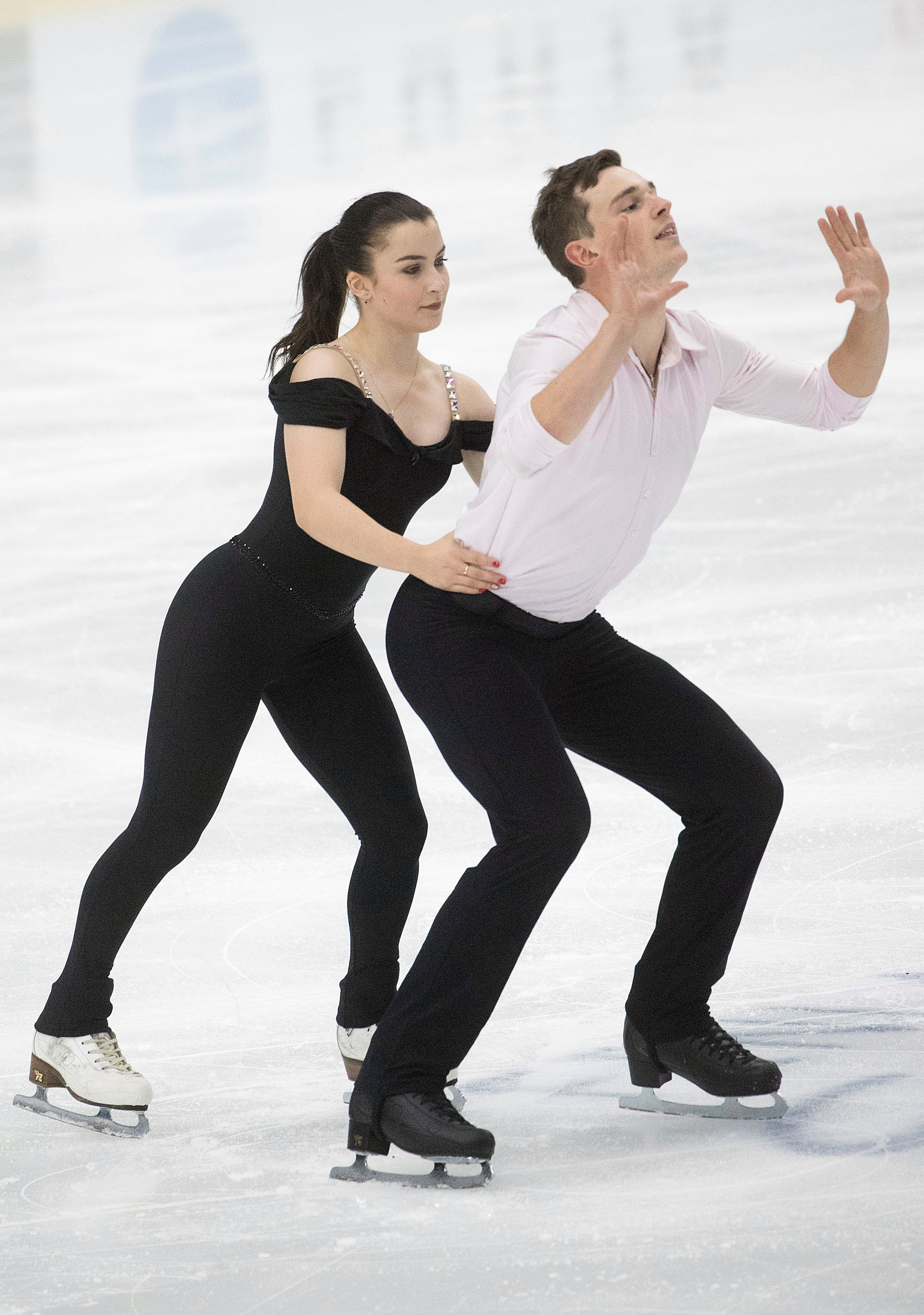 Daria Danilova en Michel Tsiba tijdens de Finland Trophy, 12 oktober 2019.