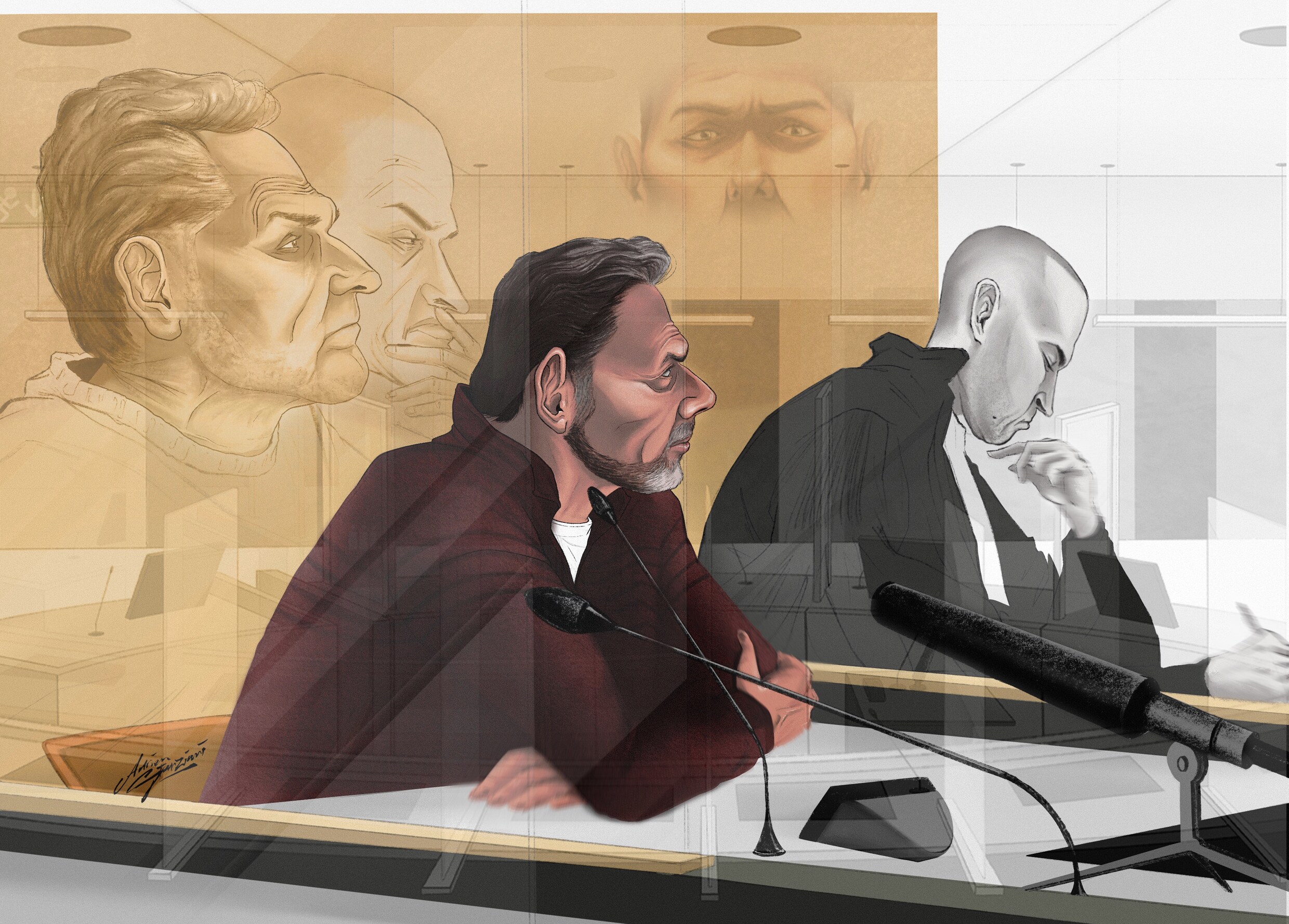 Zo gaat een rechtbanktekenaar te werk. ‘Soms zegt een verdachte: zet je ...