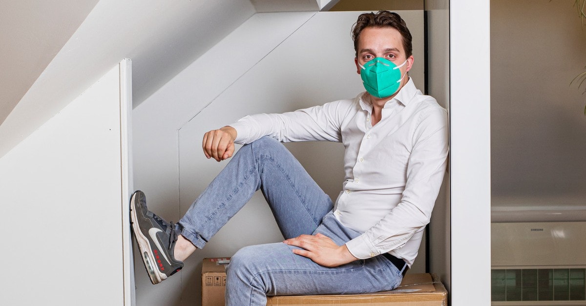 Sywert van Lienden met zijn mondkapjes in juni 2020.