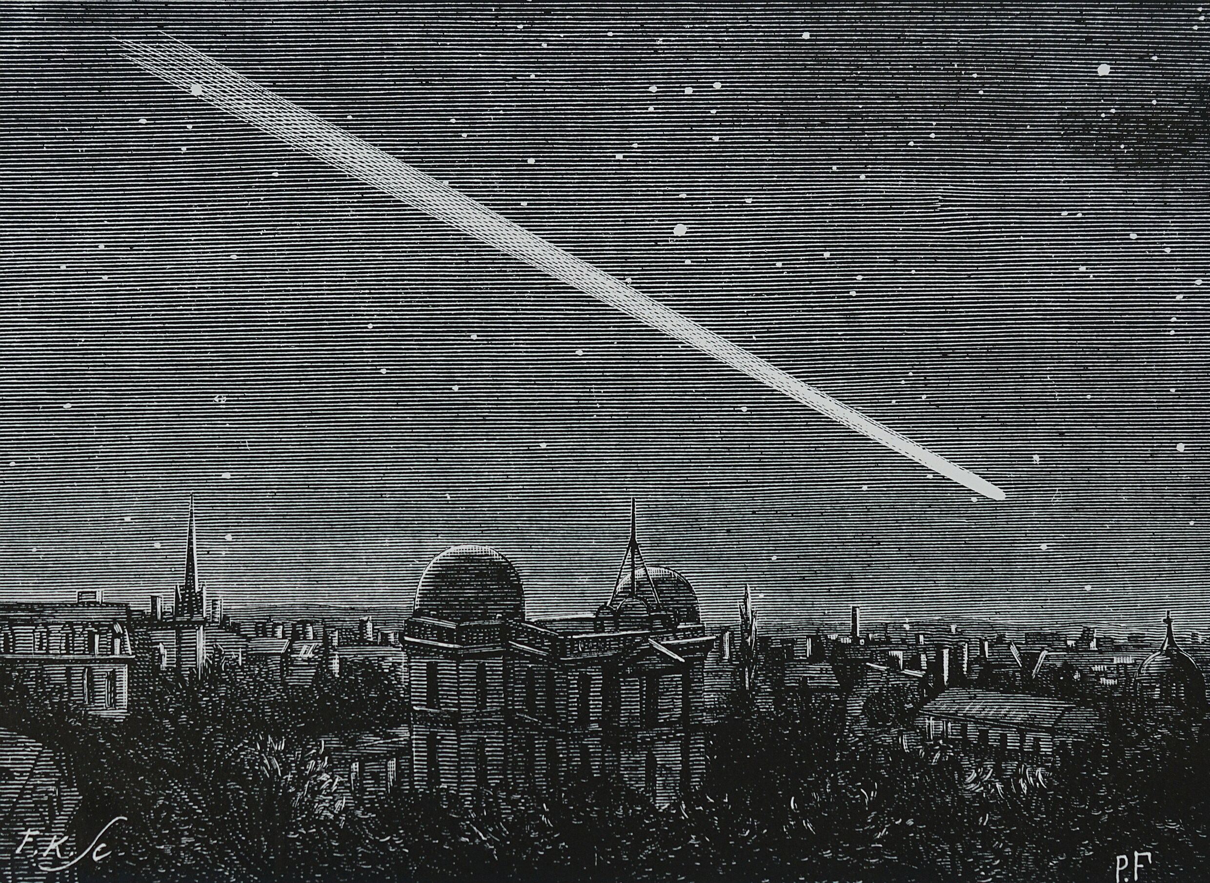 Gravure van de grote komeet in 1843.