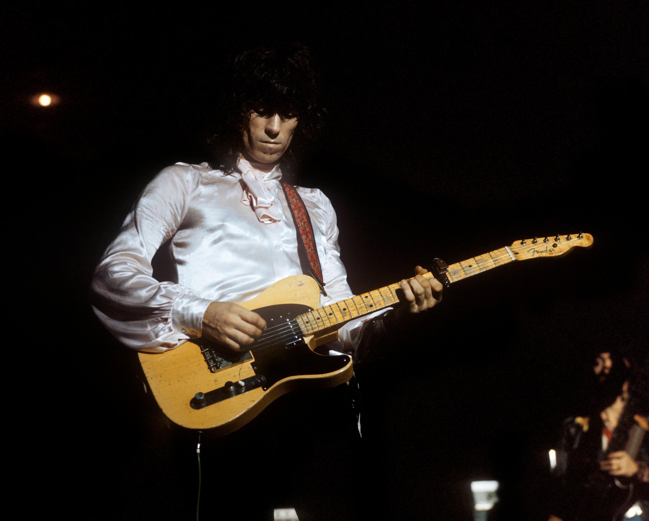 Keith Richards met een Fender Telecaster gitaar.