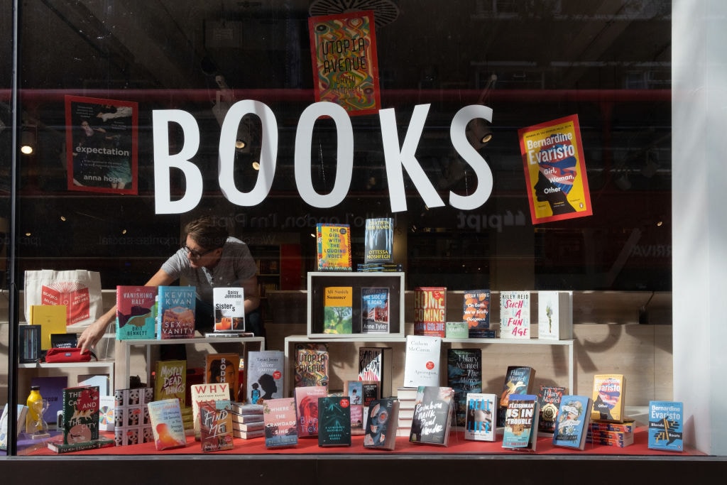 Etalage van een boekenwinkel in Londen.
