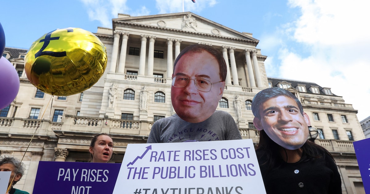 The Bank of England raises interest rates for the fourteenth time in a row, now to 5.25 percent