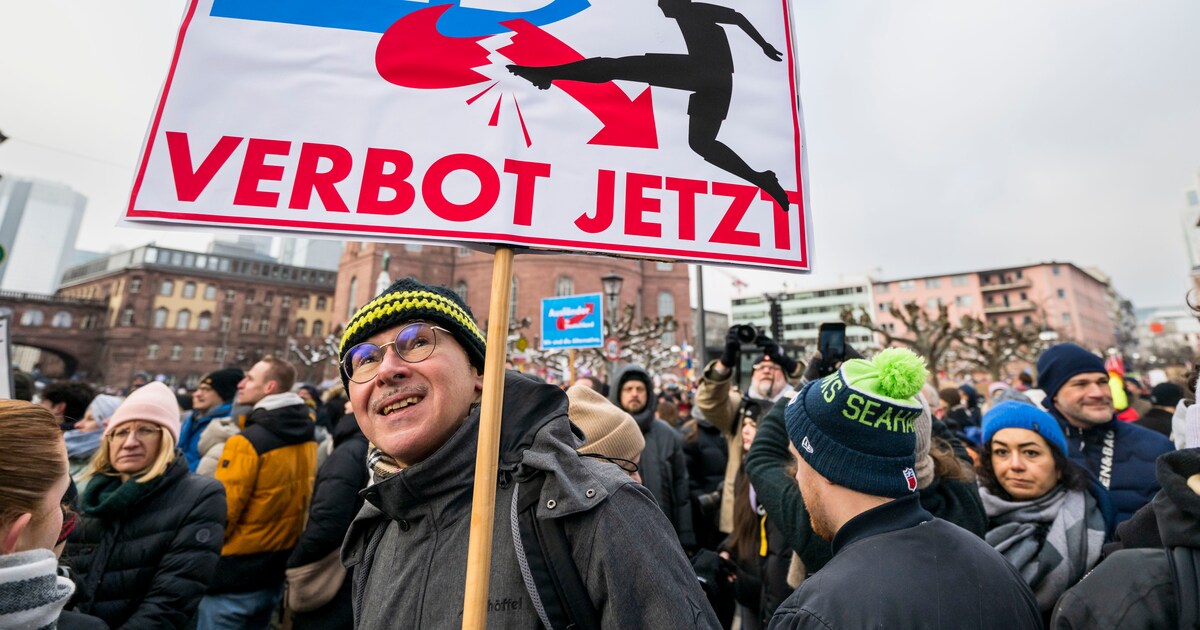 Mindestens 300.000 Deutsche demonstrieren im ganzen Land gegen die rechtsextreme Partei AfD.