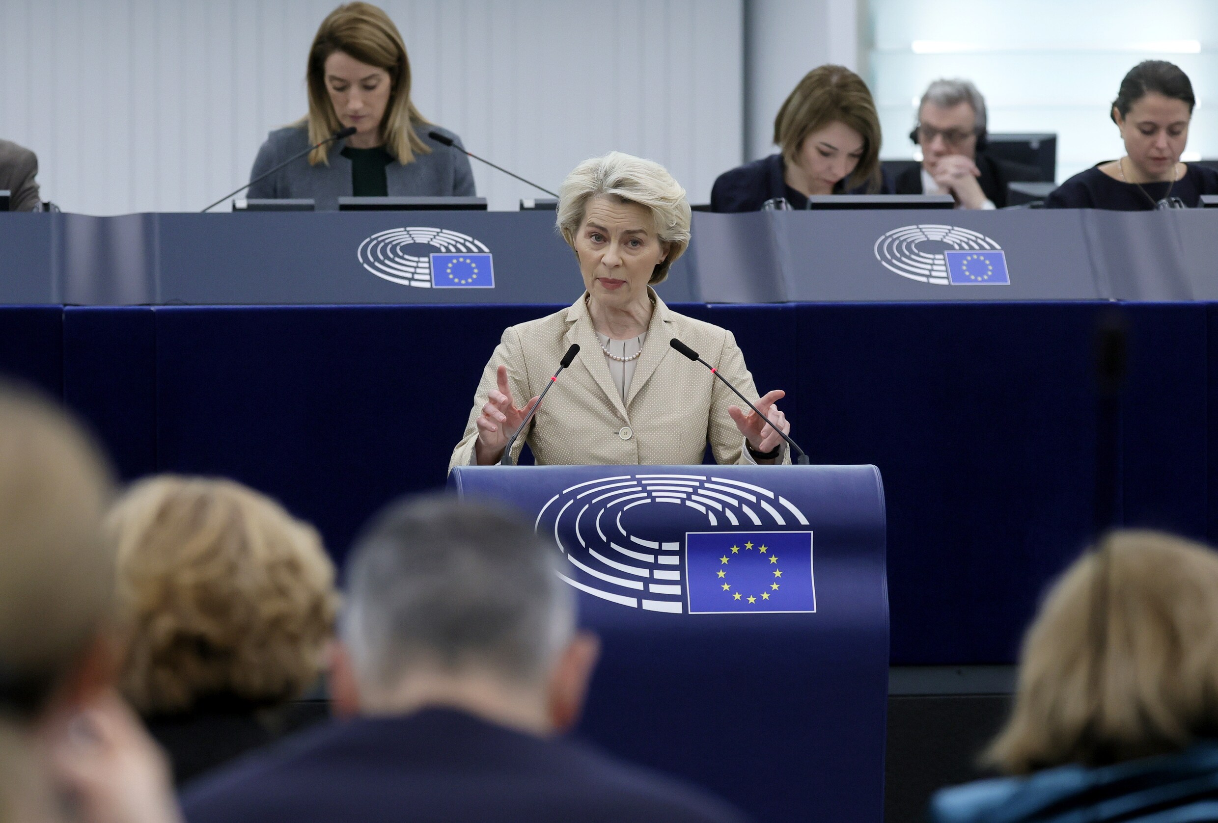 Von der Leyen tijdens haar toespraak voor het Europees Parlement.