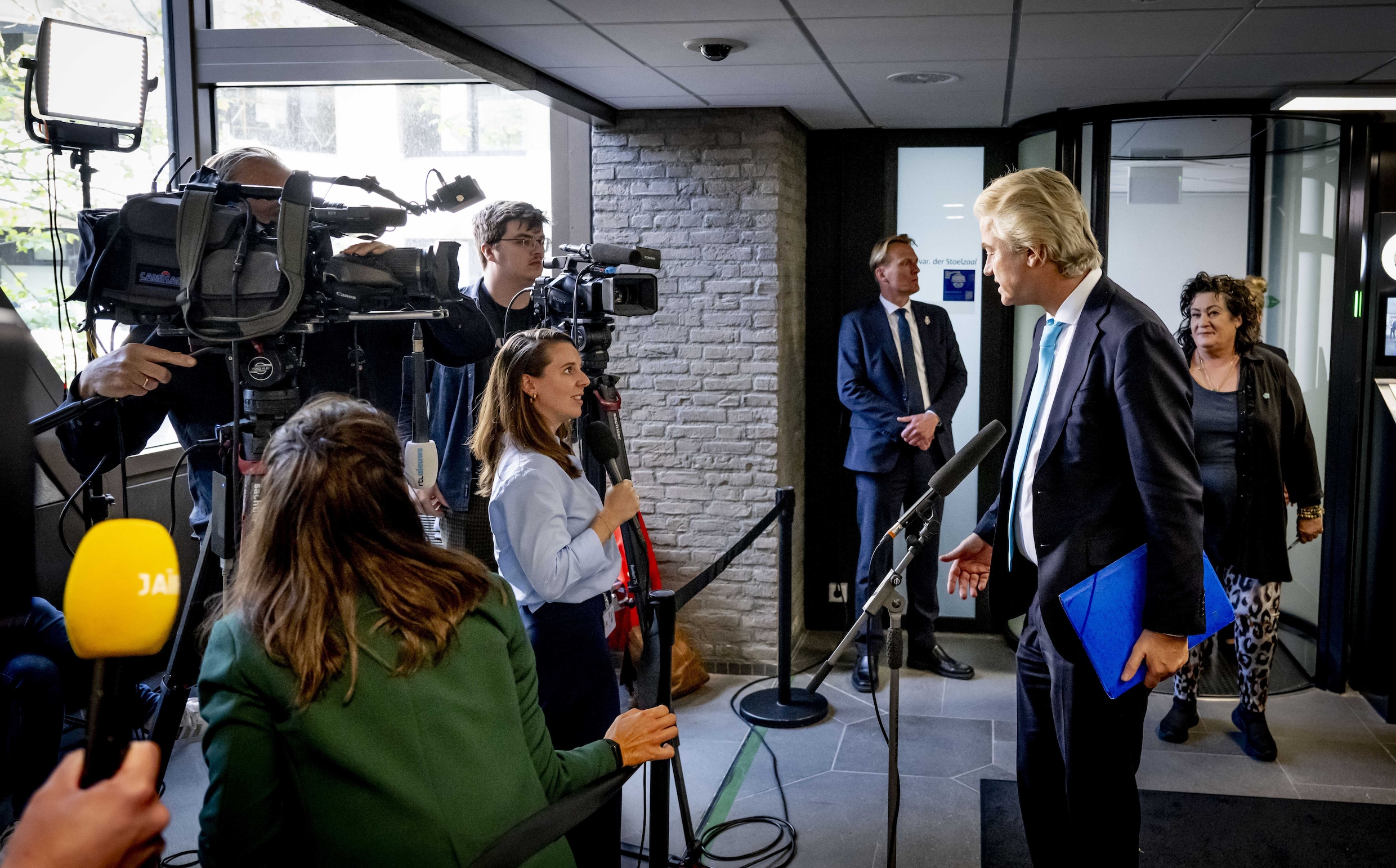 PVV-leider Wilders eerder deze week na formatie-overleg met formateur Richard van Zwol.