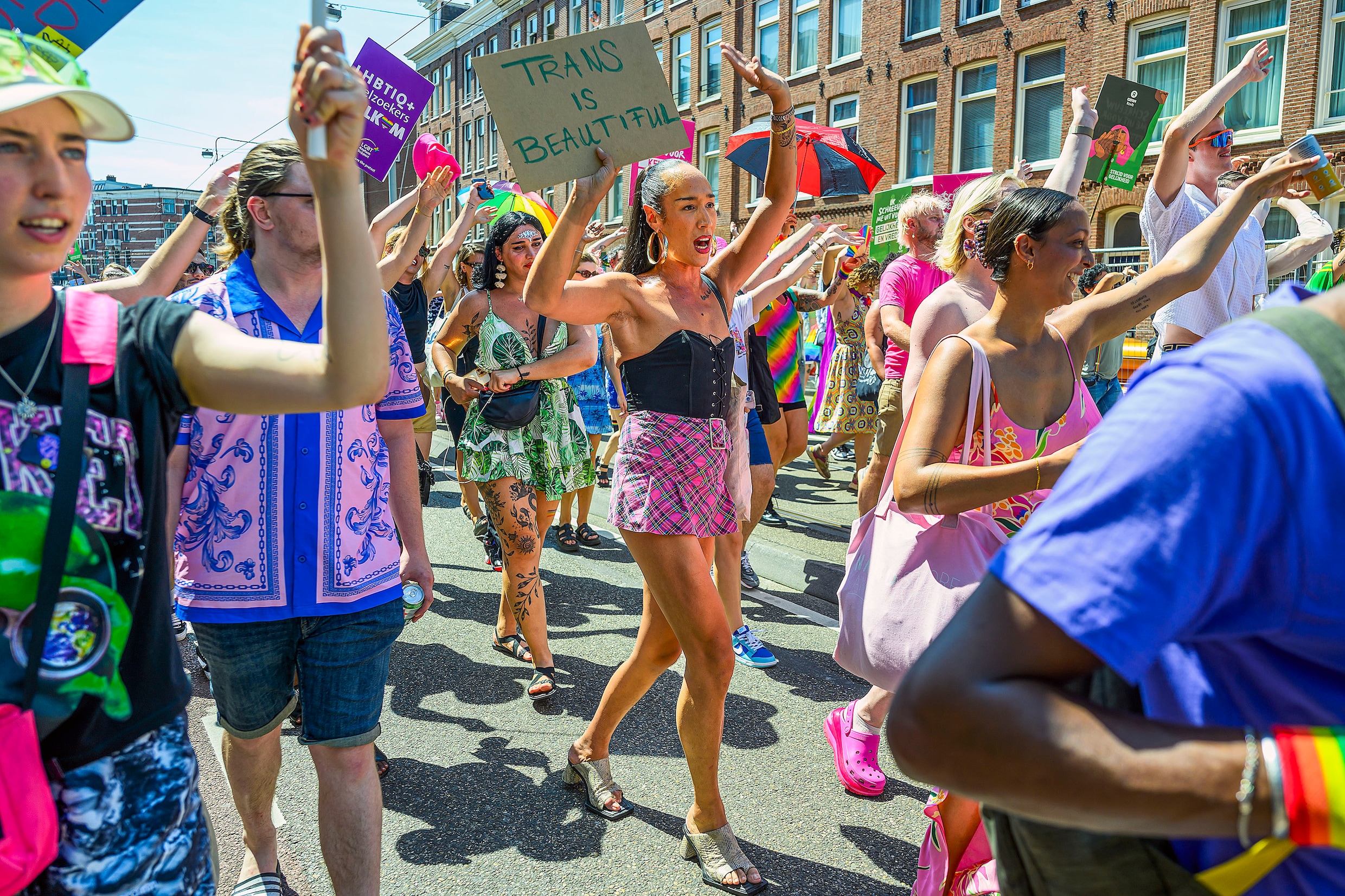 De Pride Walk in Amsterdam, juli 2024.