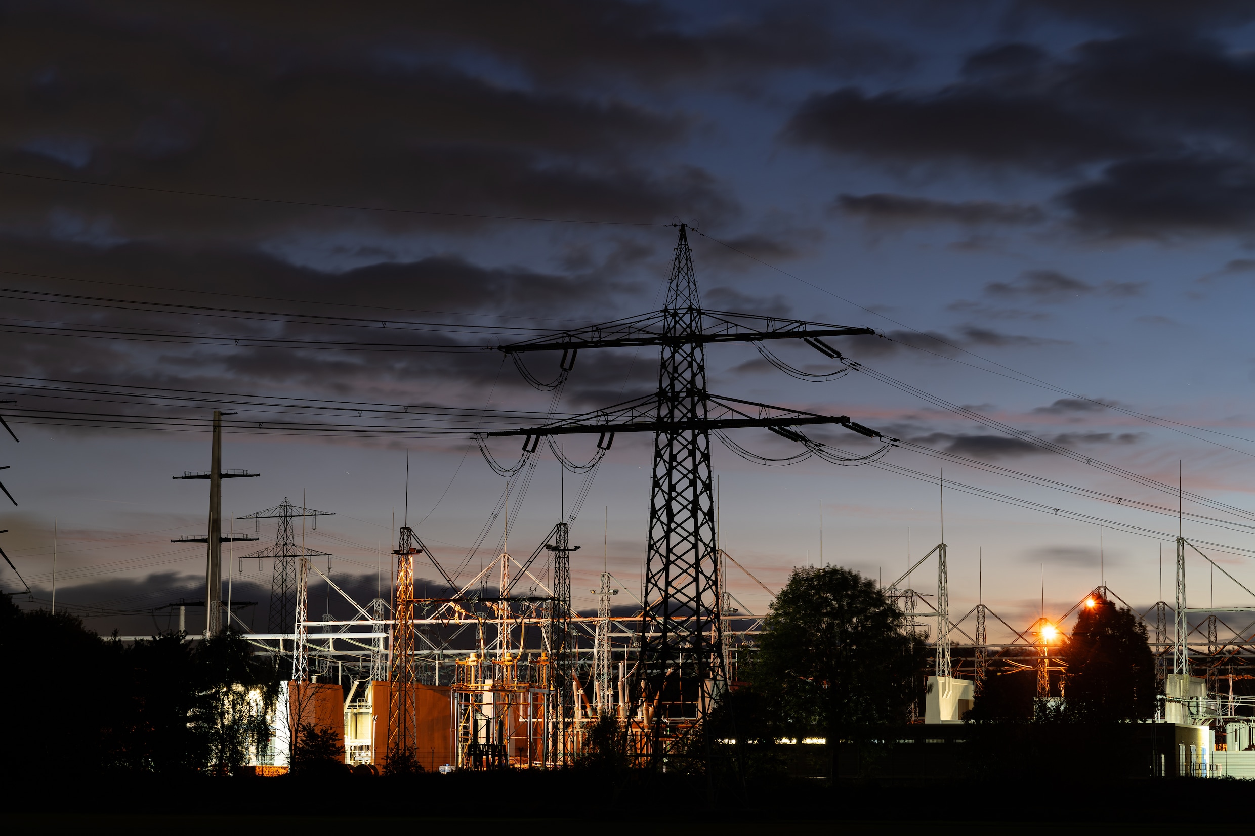 Een hoogspanningsstation van Tennet bij Geertruidenberg. Dit station wordt gemoderniseerd en uitgebreid in verband met de netcongestieproblematiek.