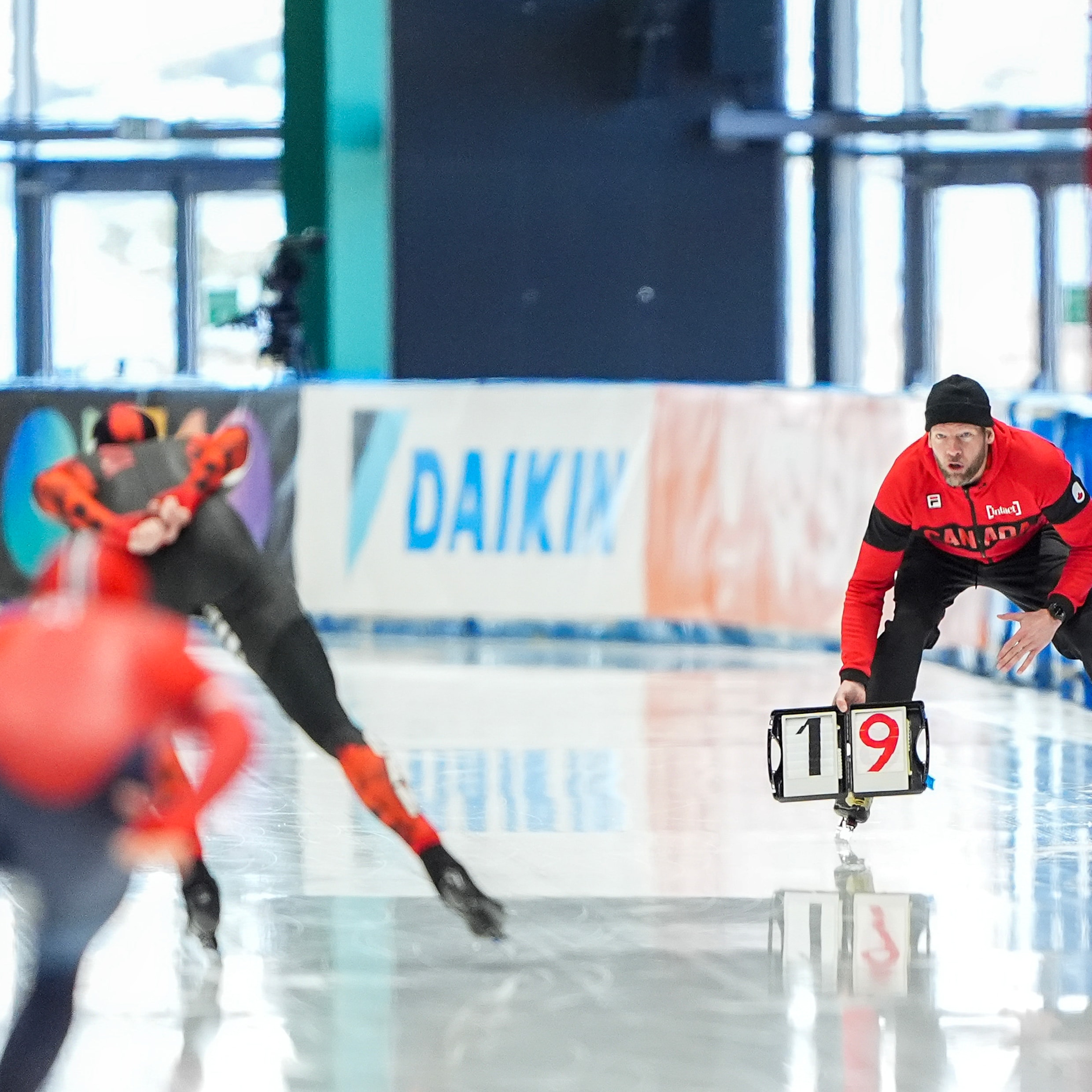 Remmelt Eldering (rechts), de bondscoach van Canada.