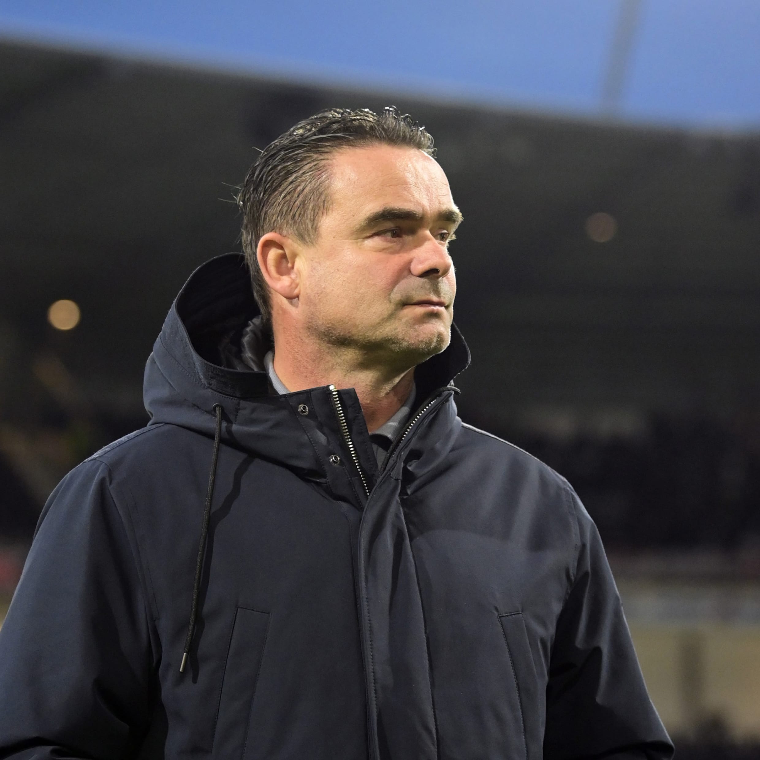 Marc Overmars in 2021 als technisch directeur van Ajax.
