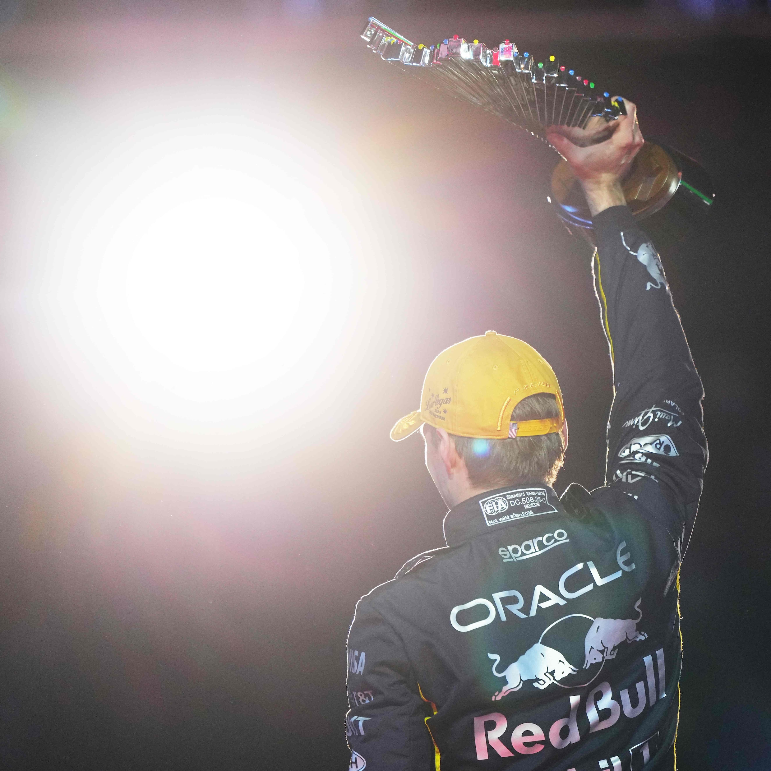 Max Verstappen na zijn winst in Las Vegas.