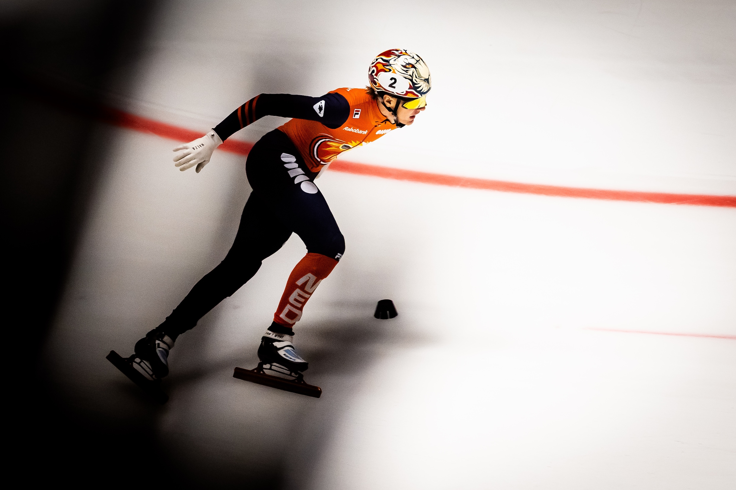 Jens van ’t Wout tijdens de World Tour-wedstrijd in Dordrecht.