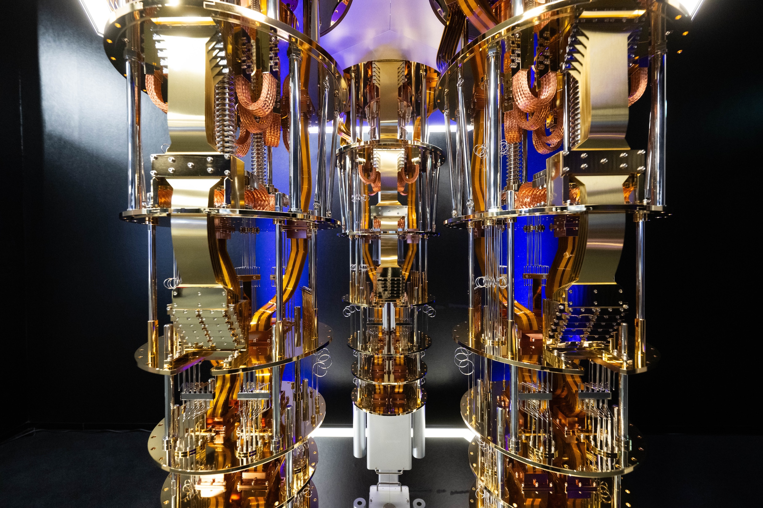 Een model van een quantumsysteem in het eerste quantumdatacenter van IBM, in Baden-Württemberg, Duitsland.