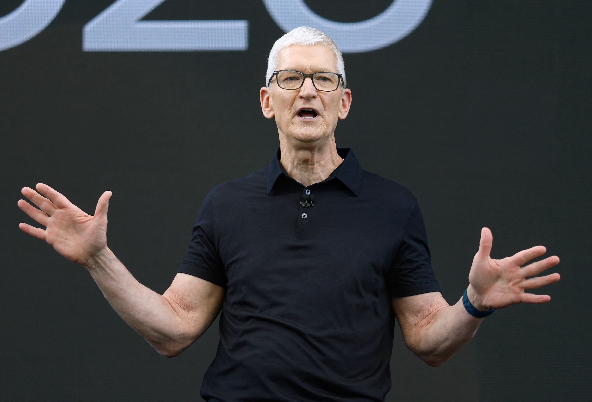 Apple-CEO Tim Cook tijdens een toespraak in juni.