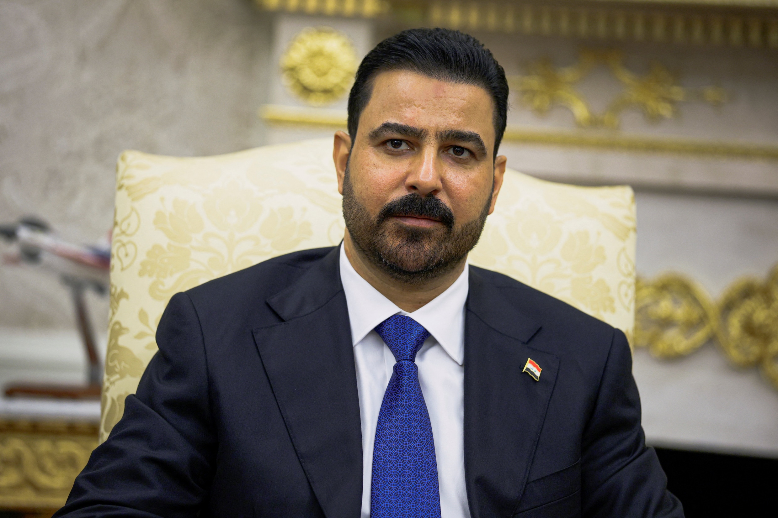 De Iraakse premier Ali al-Zaidi tijdens een recent bezoek aan het Witte Huis. 