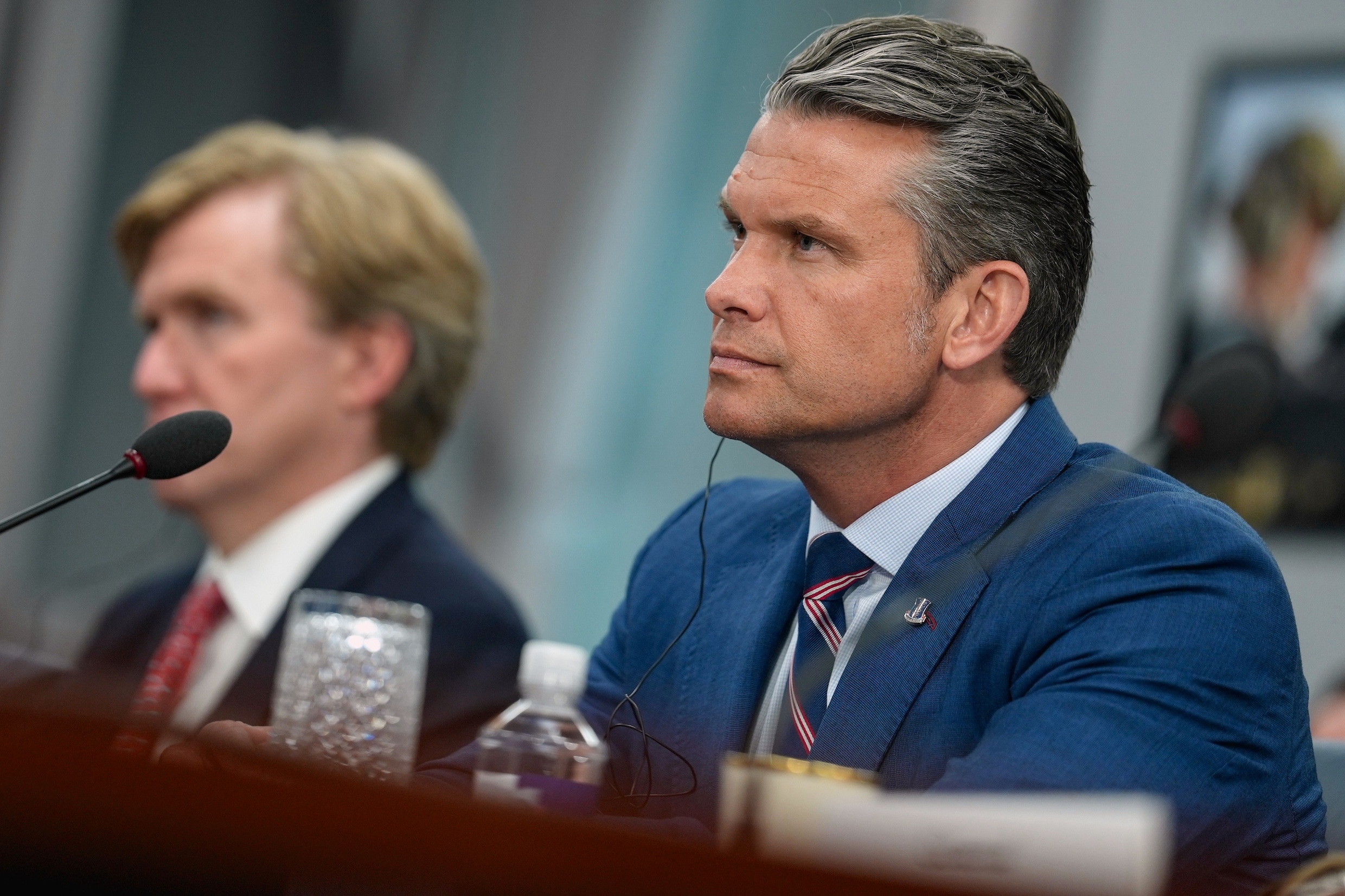 De Amerikaanse minister van Defensie Pete Hegseth in het Pentagon dinsdag.