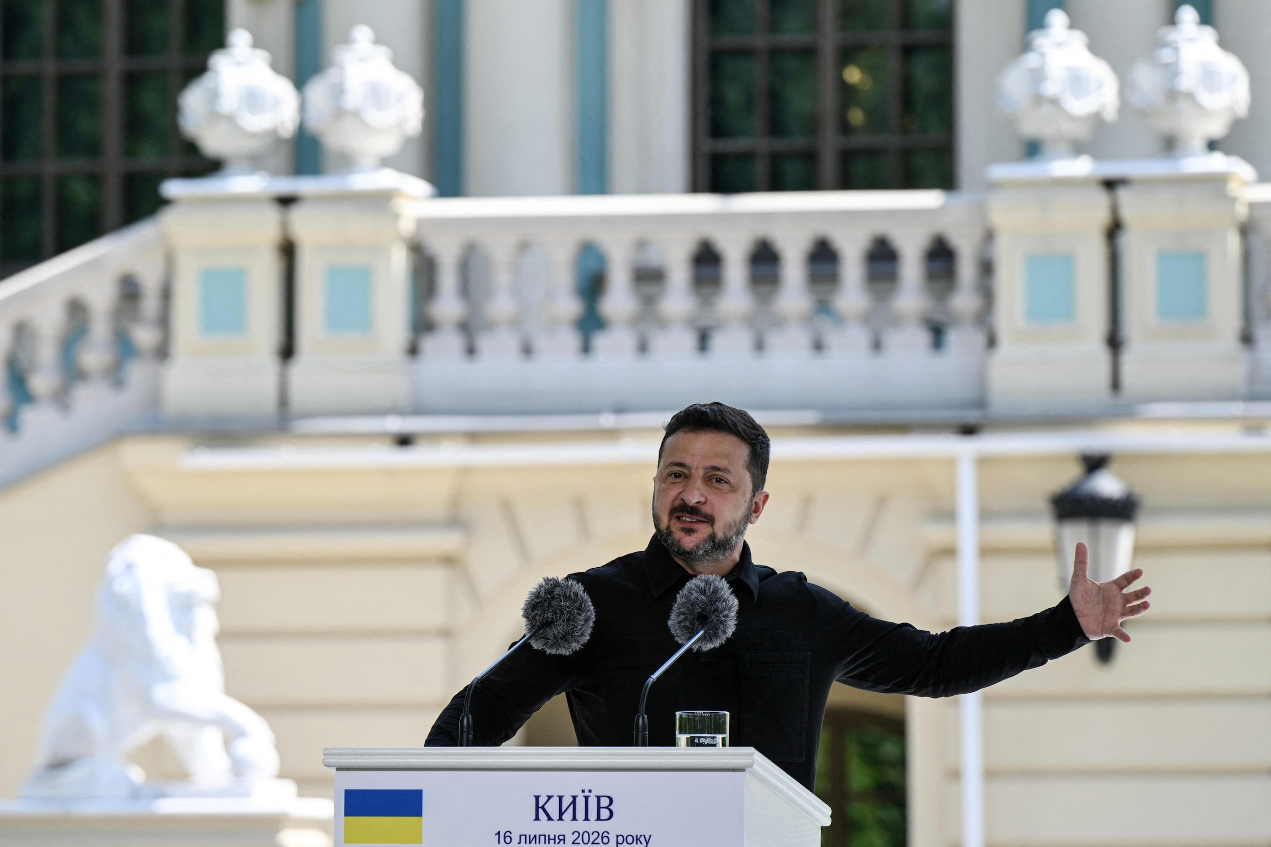 De Oekraïense president Volodymyr Zelensky. 