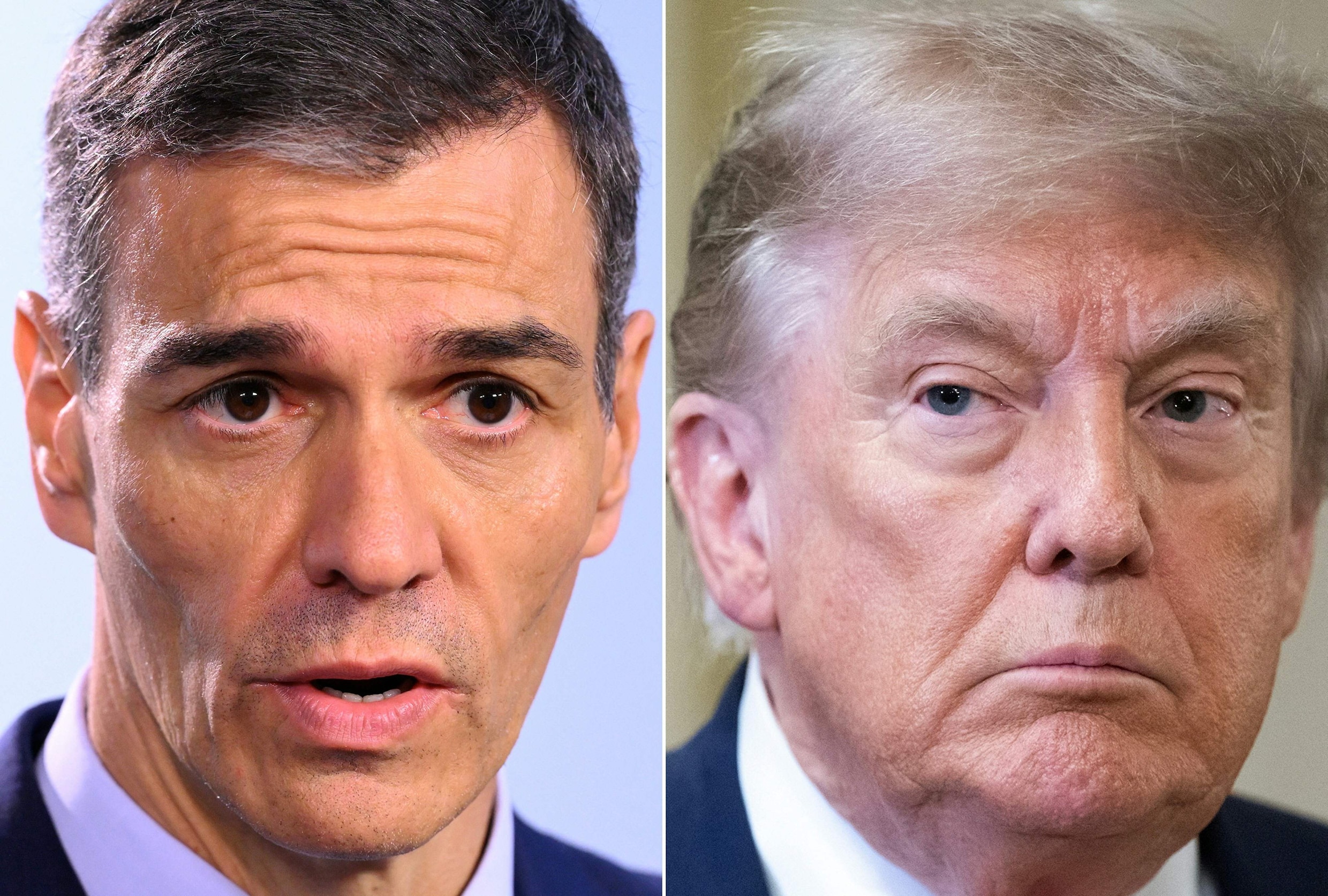 De Spaanse premier Pedro Sánchez en de Amerikaanse president Donald Trump.