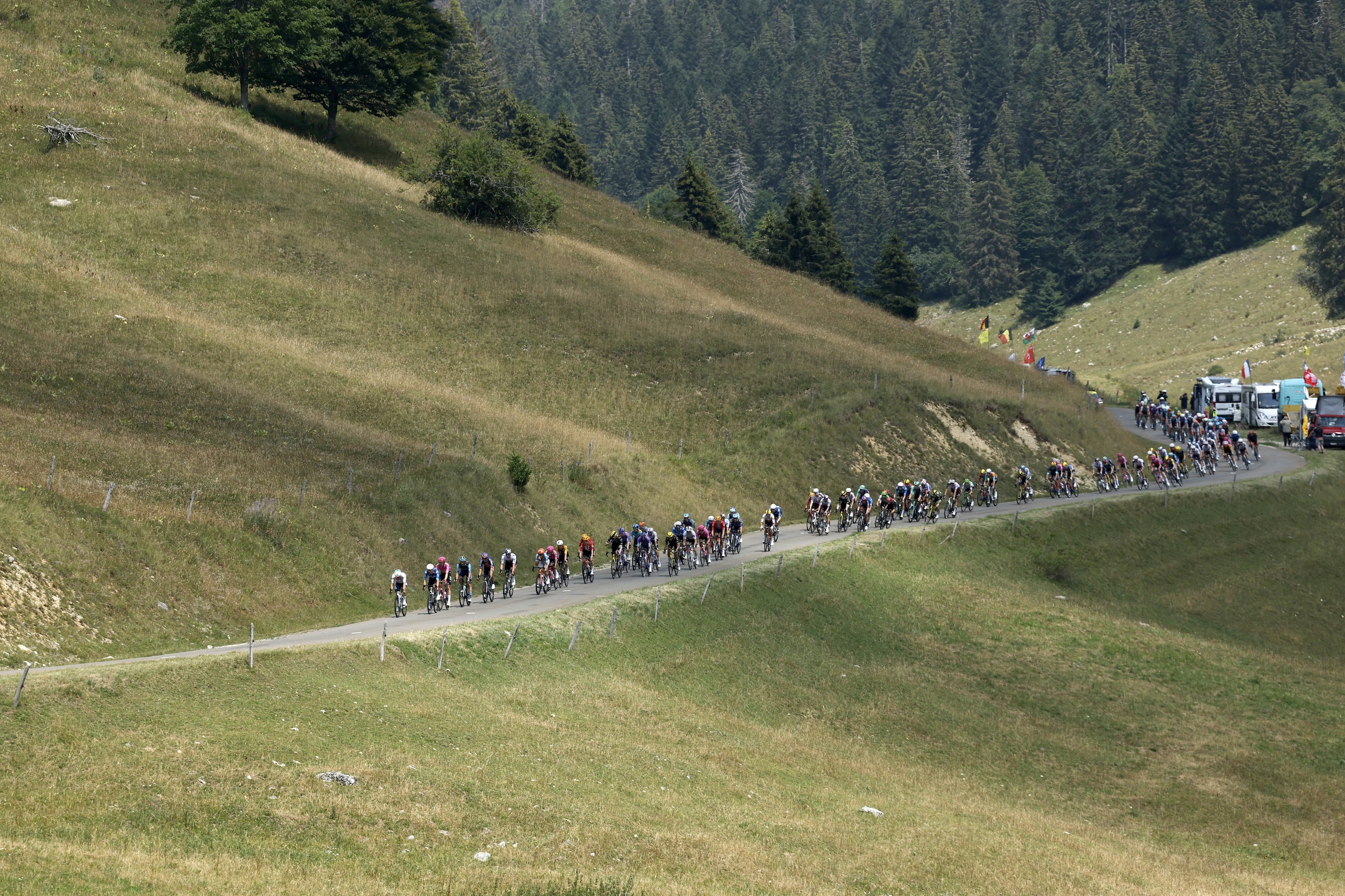 Het peloton tijdens de 15de etappe.