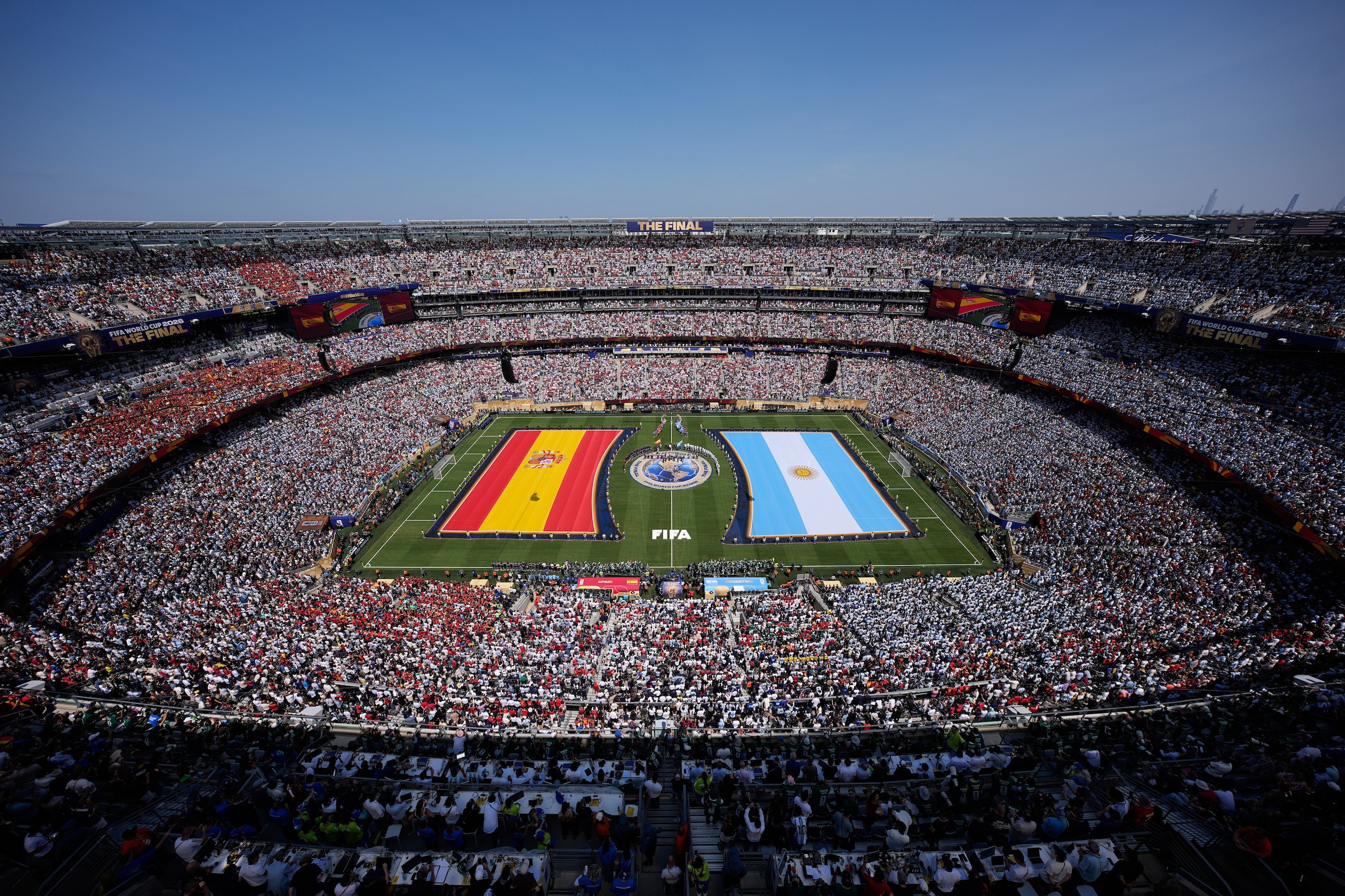Het MetLife Stadium in New Jersey, waar Spanje en Argentinië vanavond de WK-finale spelen.