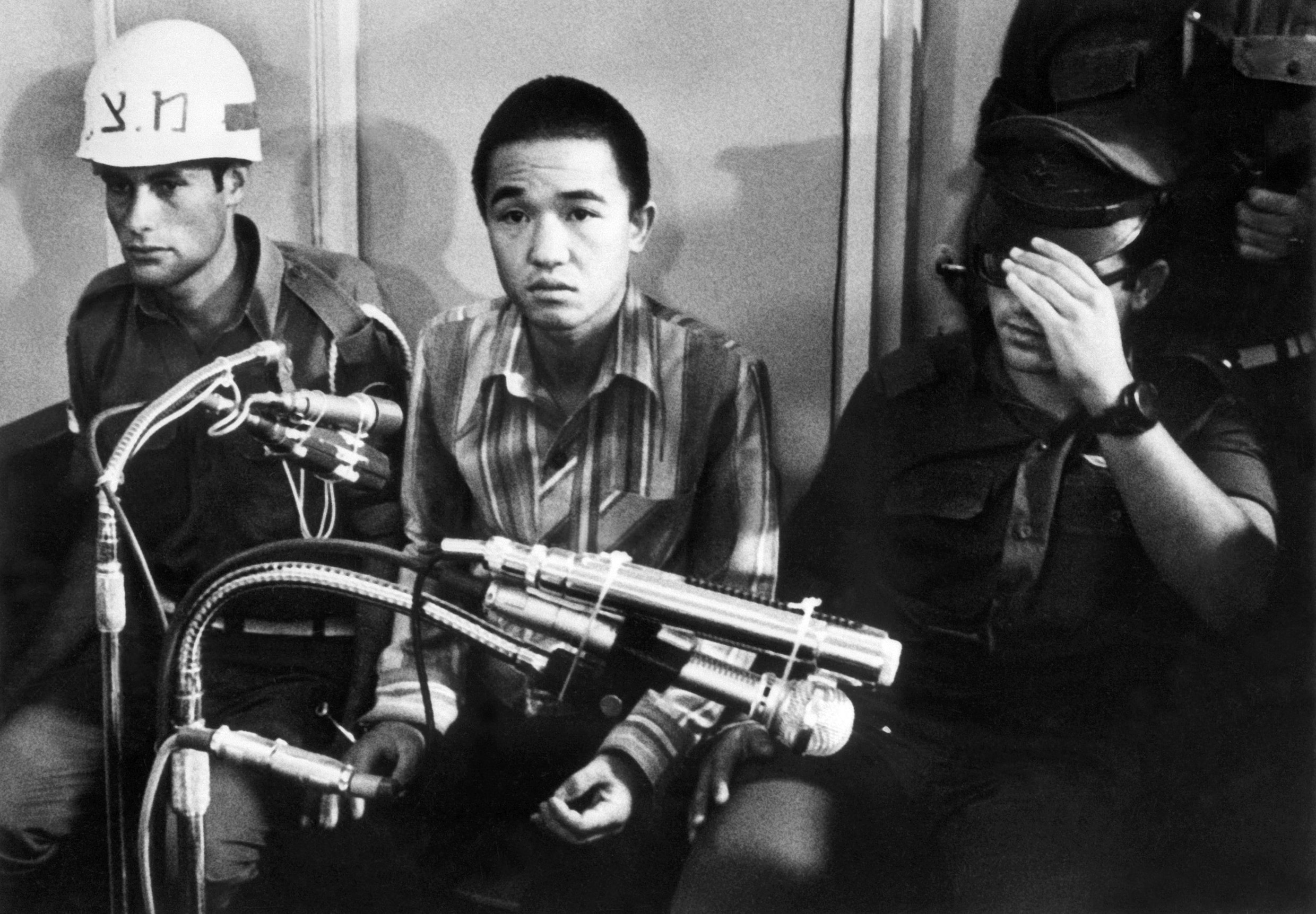 Kozo Okamoto tijdens zijn rechtszaak op 10 juli 1972.