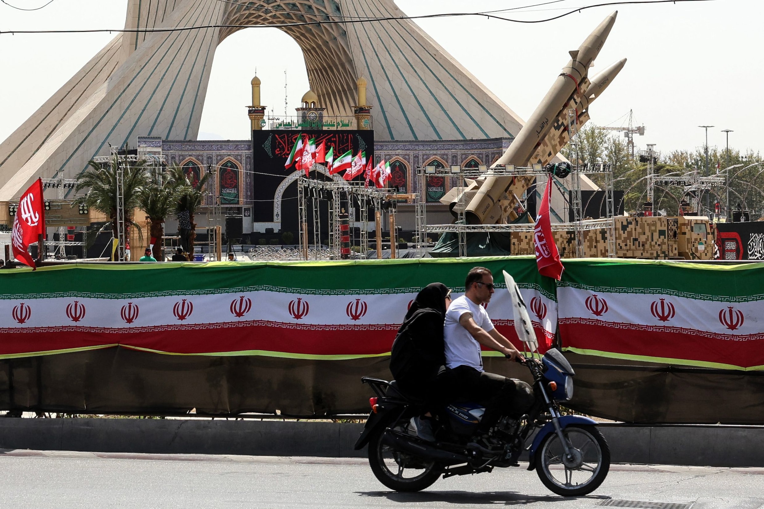 Raketten in de Iraanse hoofdstad Teheran, op 24 juli.
