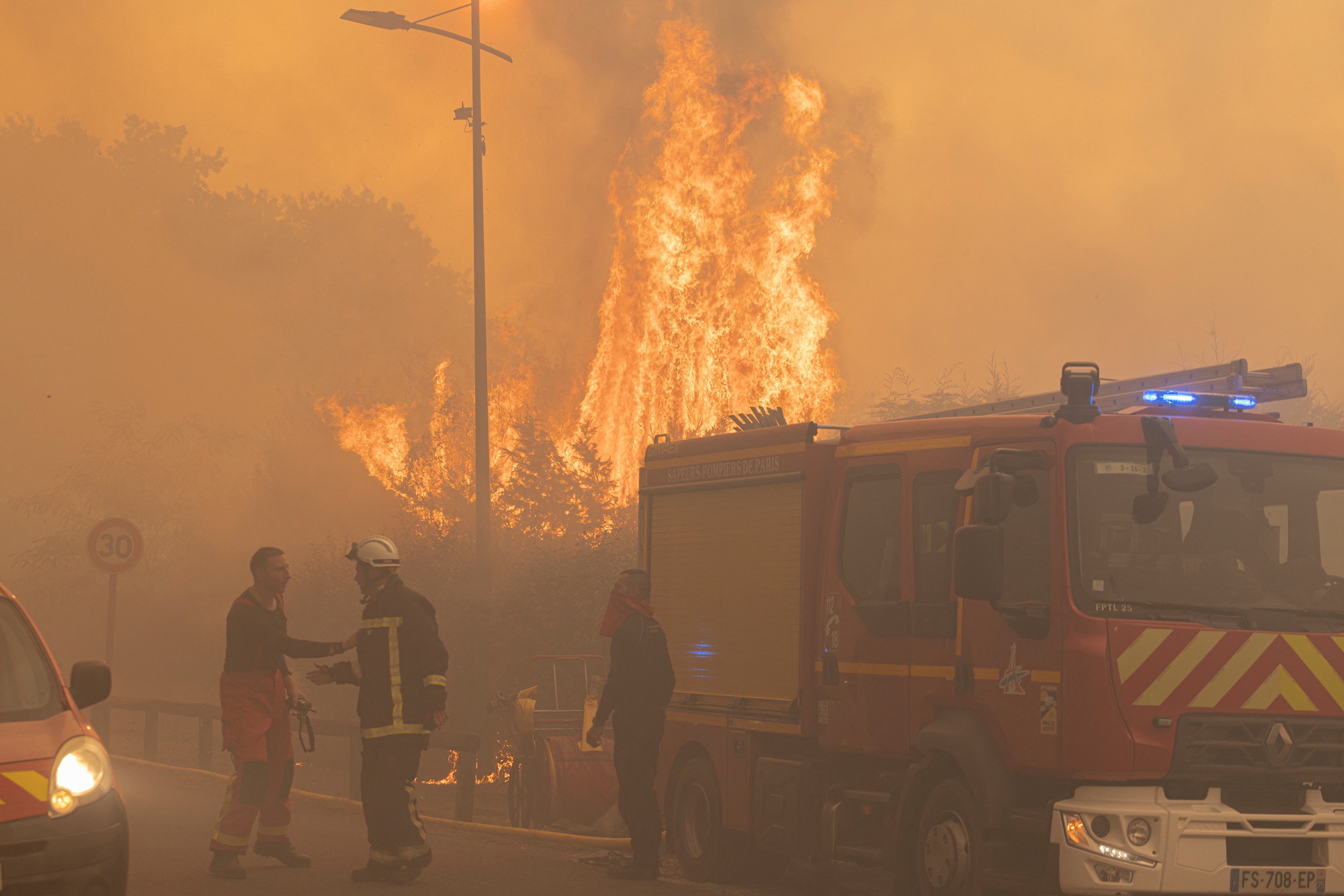 Een brand in het Franse Lège-Cap-Ferret op 23 juli.