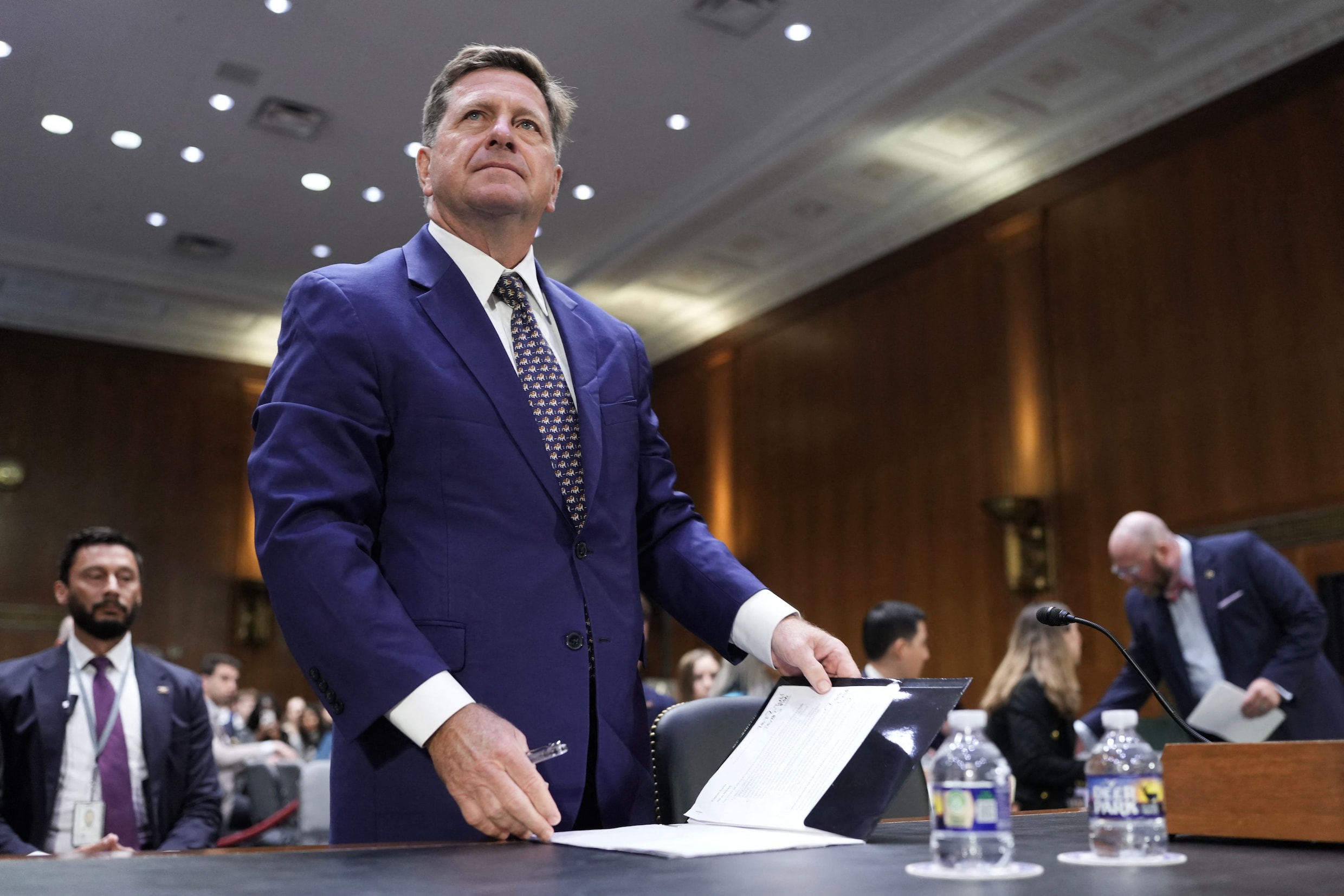 Jay Clayton, het nieuwe hoofd van de nationale inlichtingendiensten van de VS, tijdens een hoorzitting over zijn benoeming in de Senaat eerder deze maand.