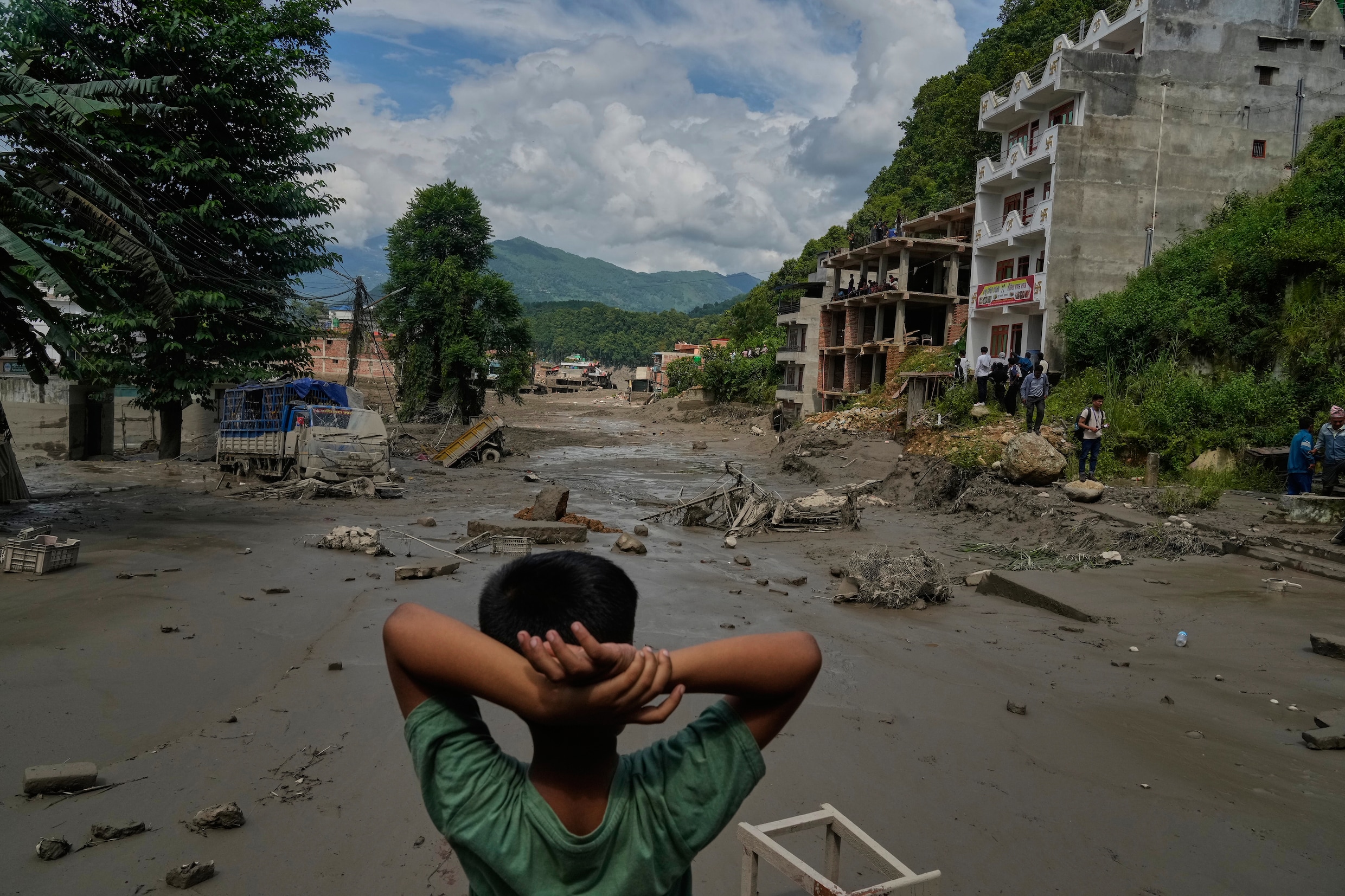 Grote schade in de regio Nuwakot in Nepal.