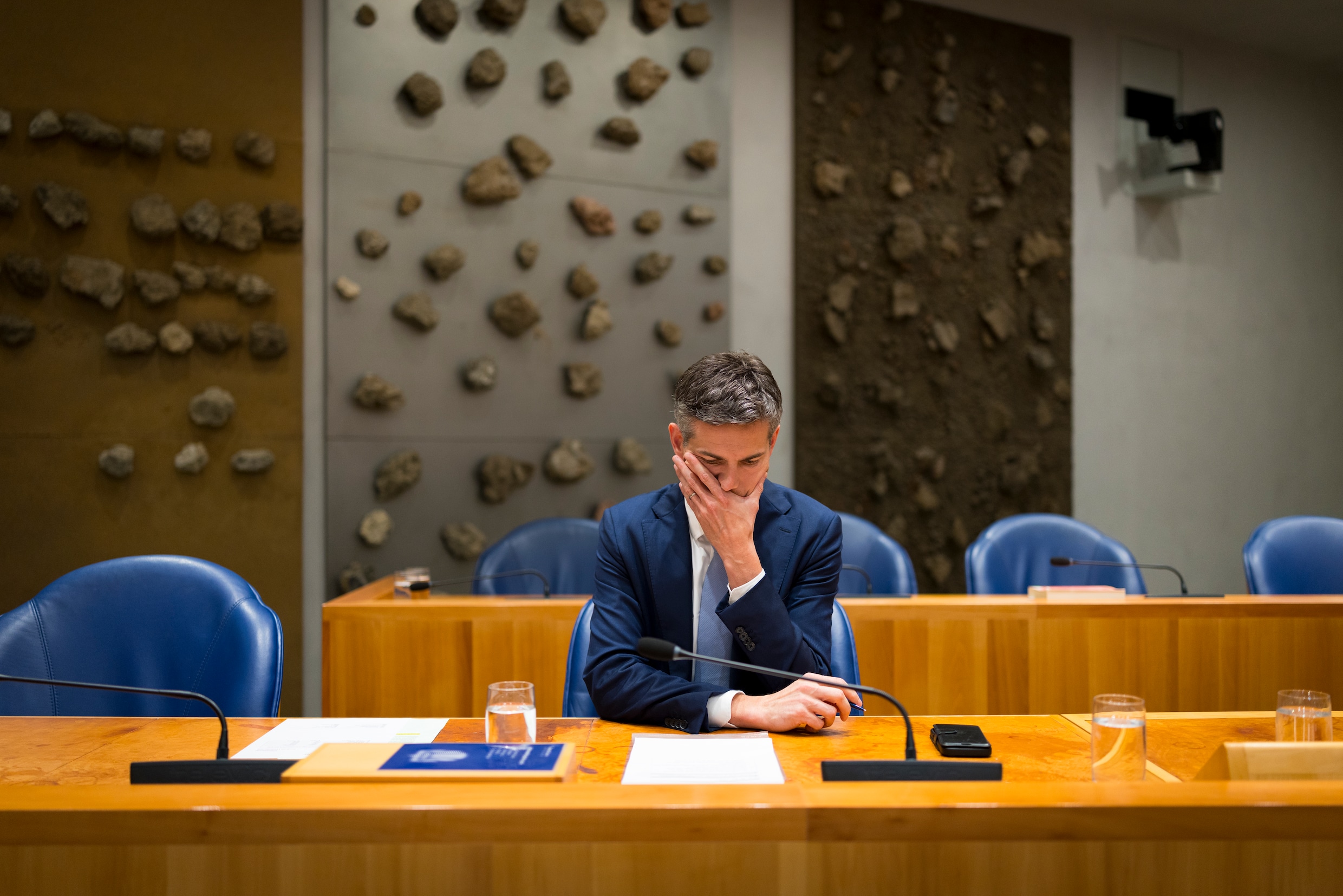 Minister Berendsen tijdens een debat deze maand over het sanctiebesluit in verband met de Israëlische bezetting van de Palestijnse gebieden. 