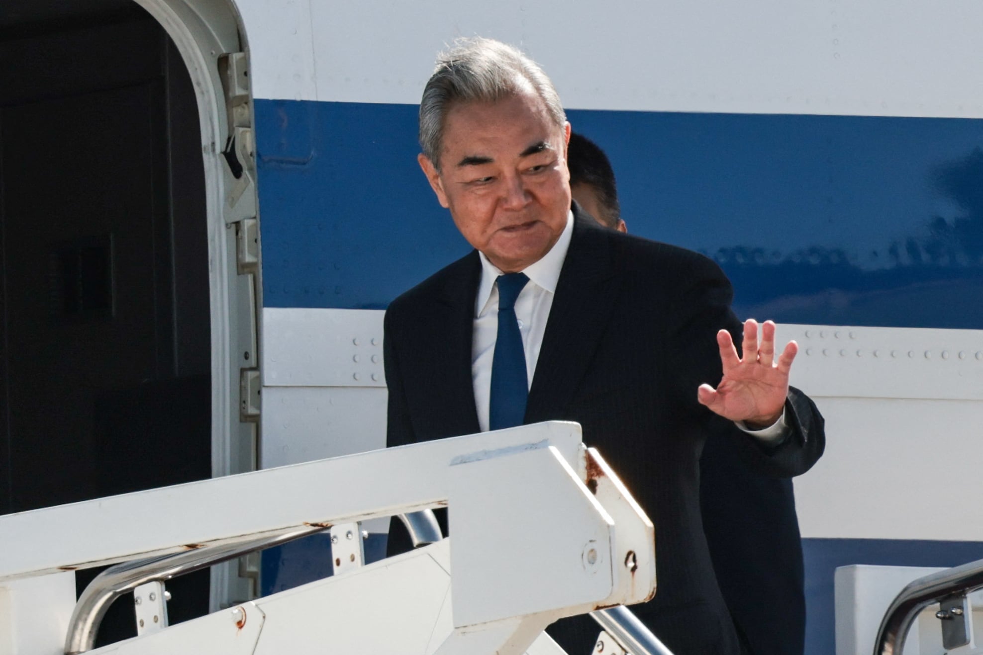 De Chinese minister van Buitenlandse Zaken Wang Yi vorige maand aan het eind van het staatsbezoek van de Chinese president Xi Jinping aan de VS.