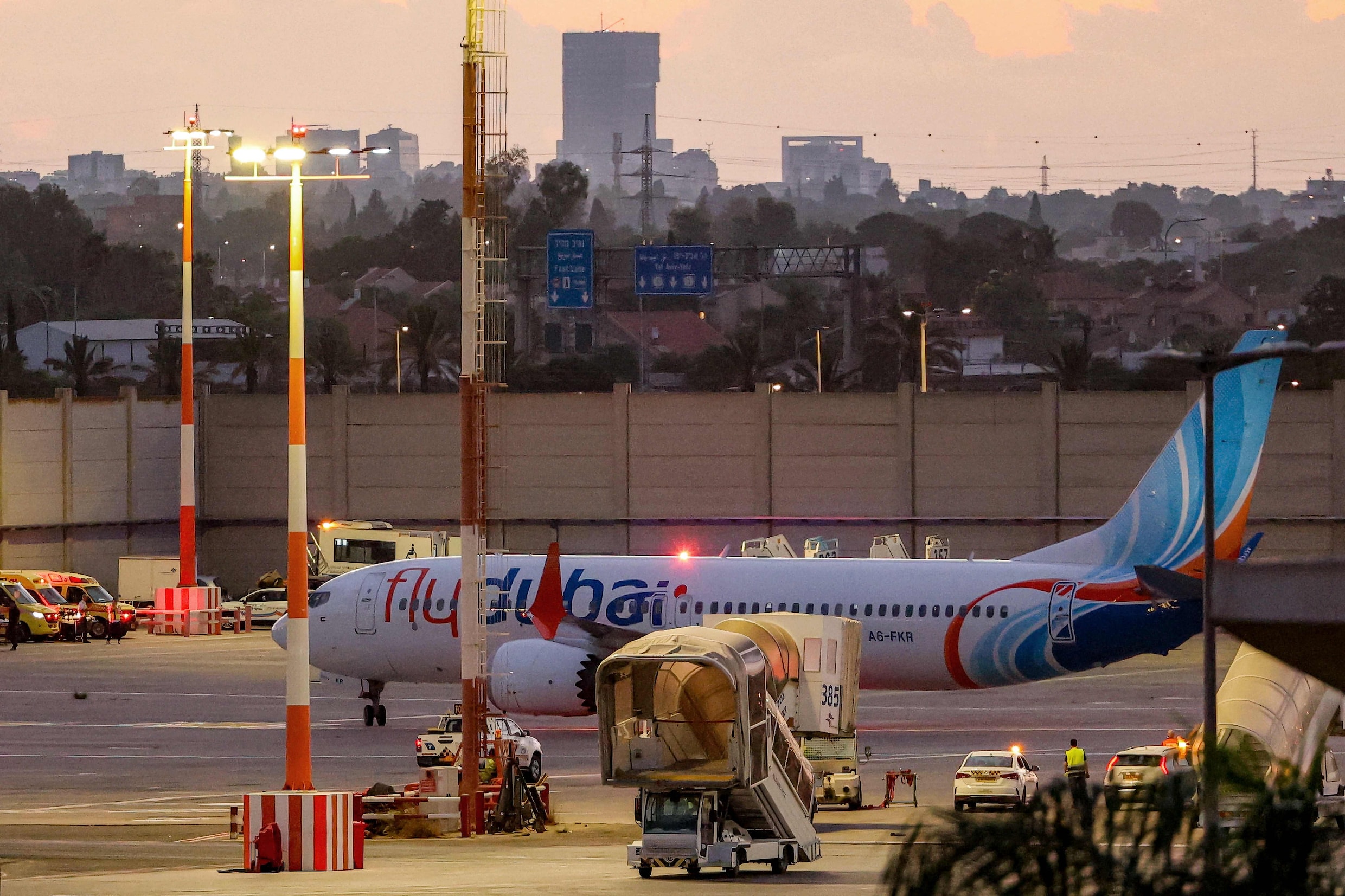 Een Flydubai vliegtuig. 