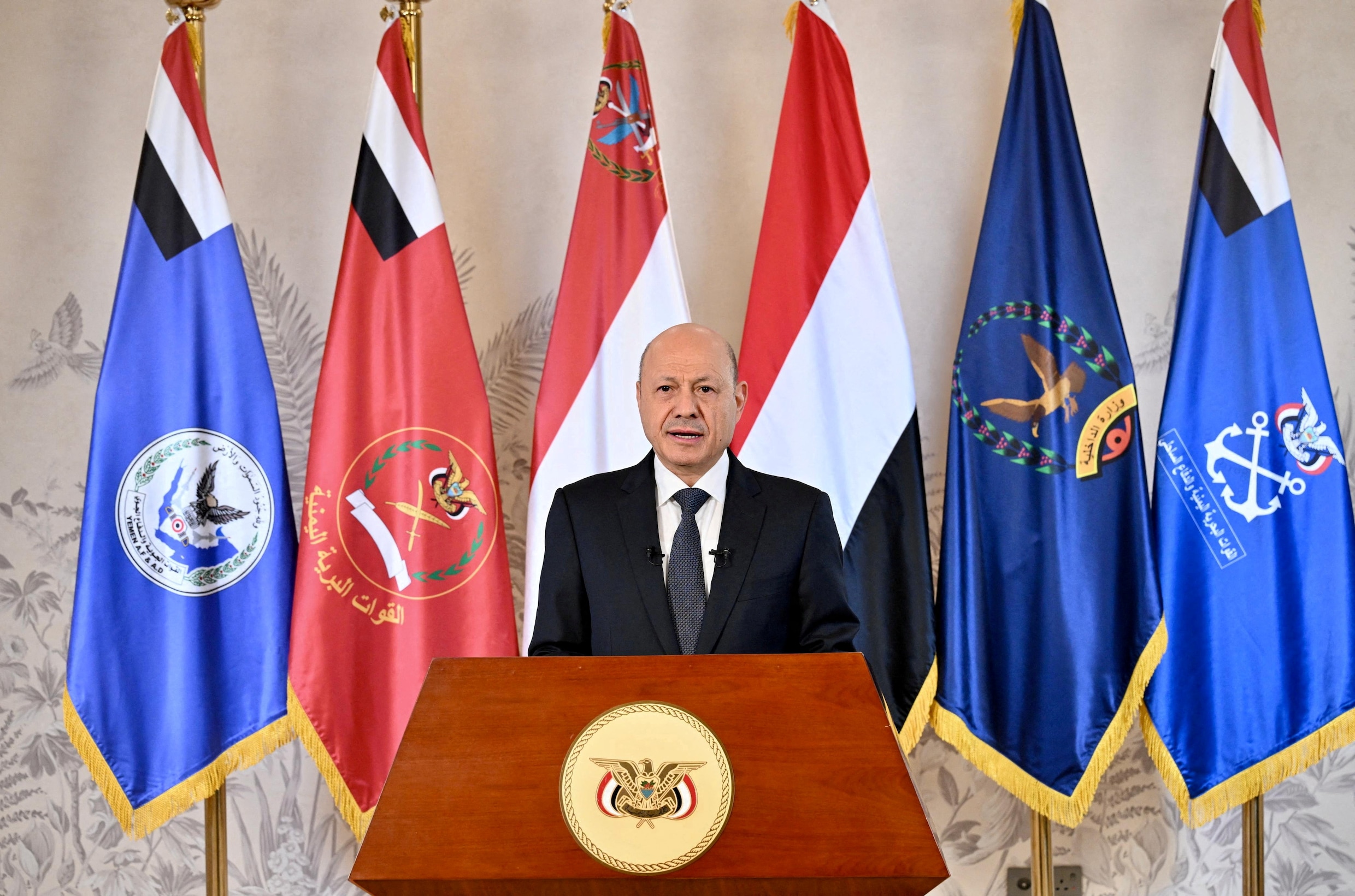 De Jemenitische president Rashad al-Alimi kondigde gisteren het tegenoffensief aan. 