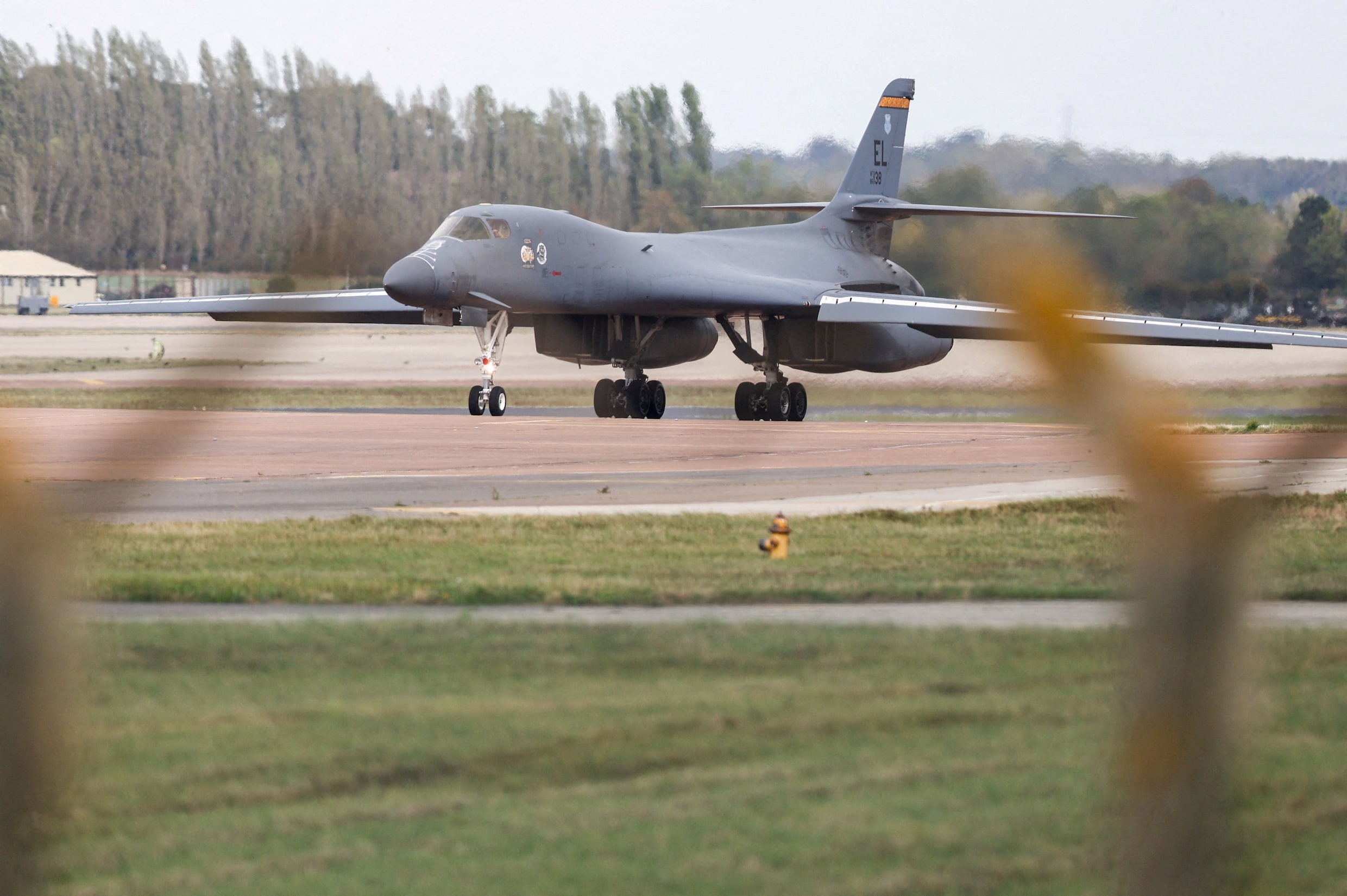 Een B‑1B Lancer bommenwerper op luchtmachtbasis Fairford, September 29, 2026.