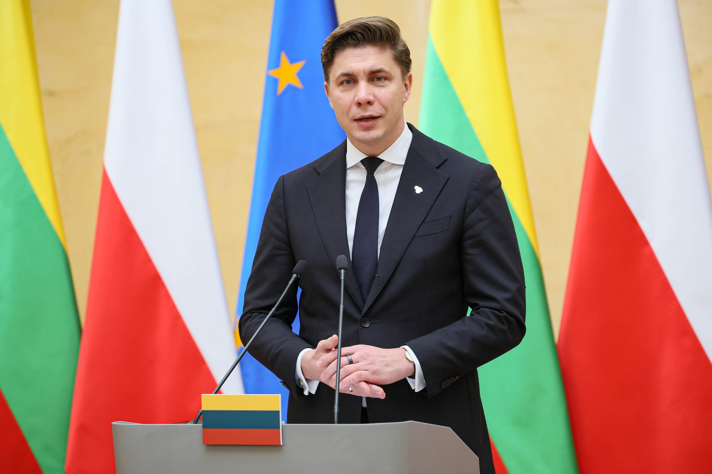 De Litouwse premier Mindaugas Sinkevicius.
