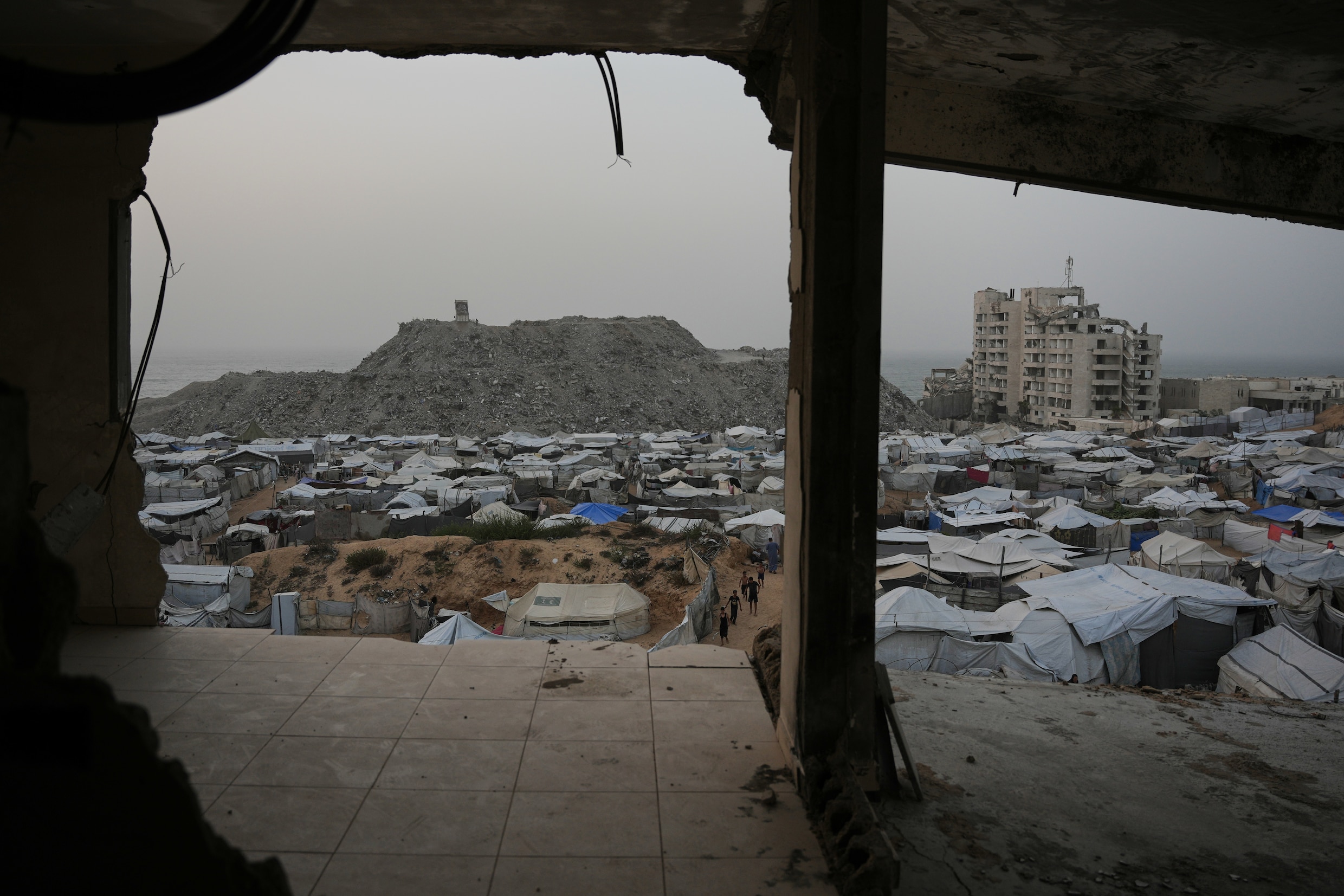 Een vluchtelingenkamp in Gaza-Stad.