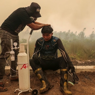 Grote bosbranden in Indonesië: ‘Wij hebben geluk dat we hier kort verblijven: de bevolking zit al maanden in giftige rook’