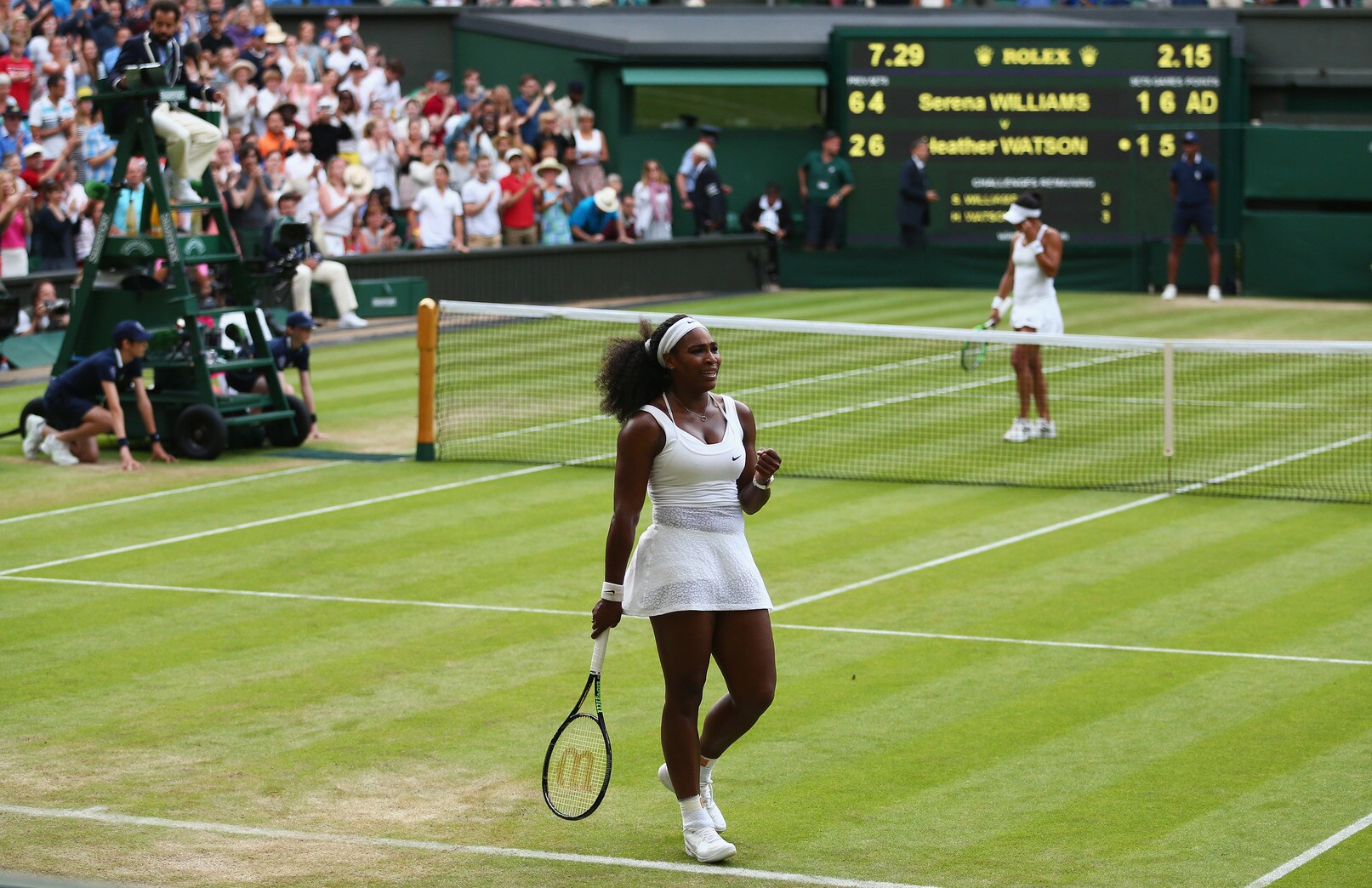 Serena Williams langs de rand van de afgrond
