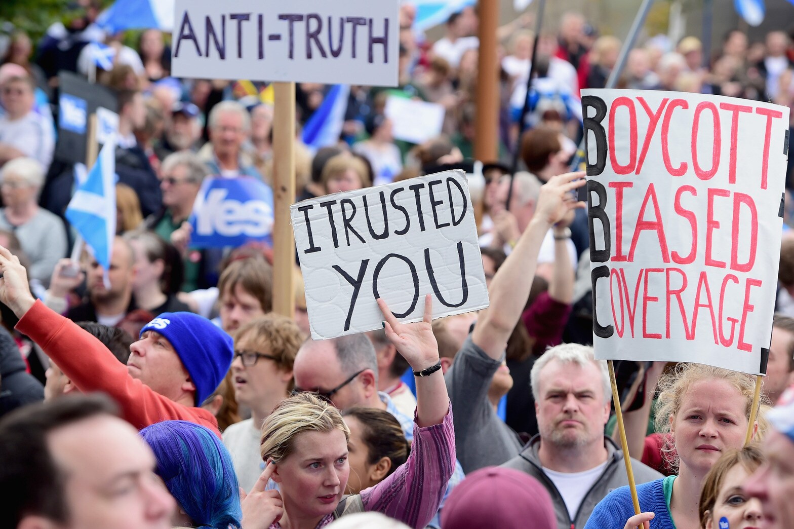 Schotse nationalisten protesteren tegen 'leugens' BBC